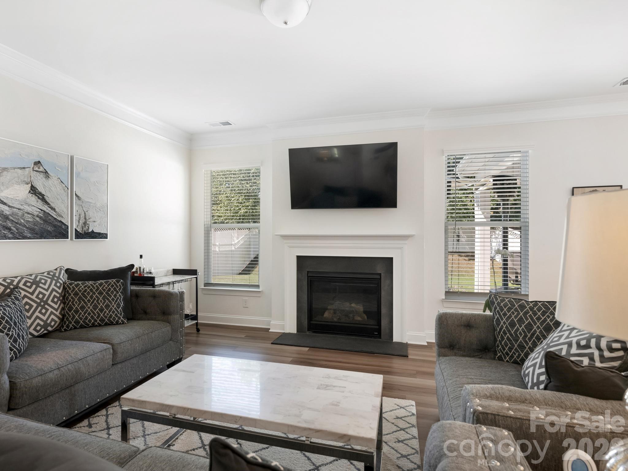 Great room facing gas fireplace - 6008 Hampstead Pond Lane, Matthews