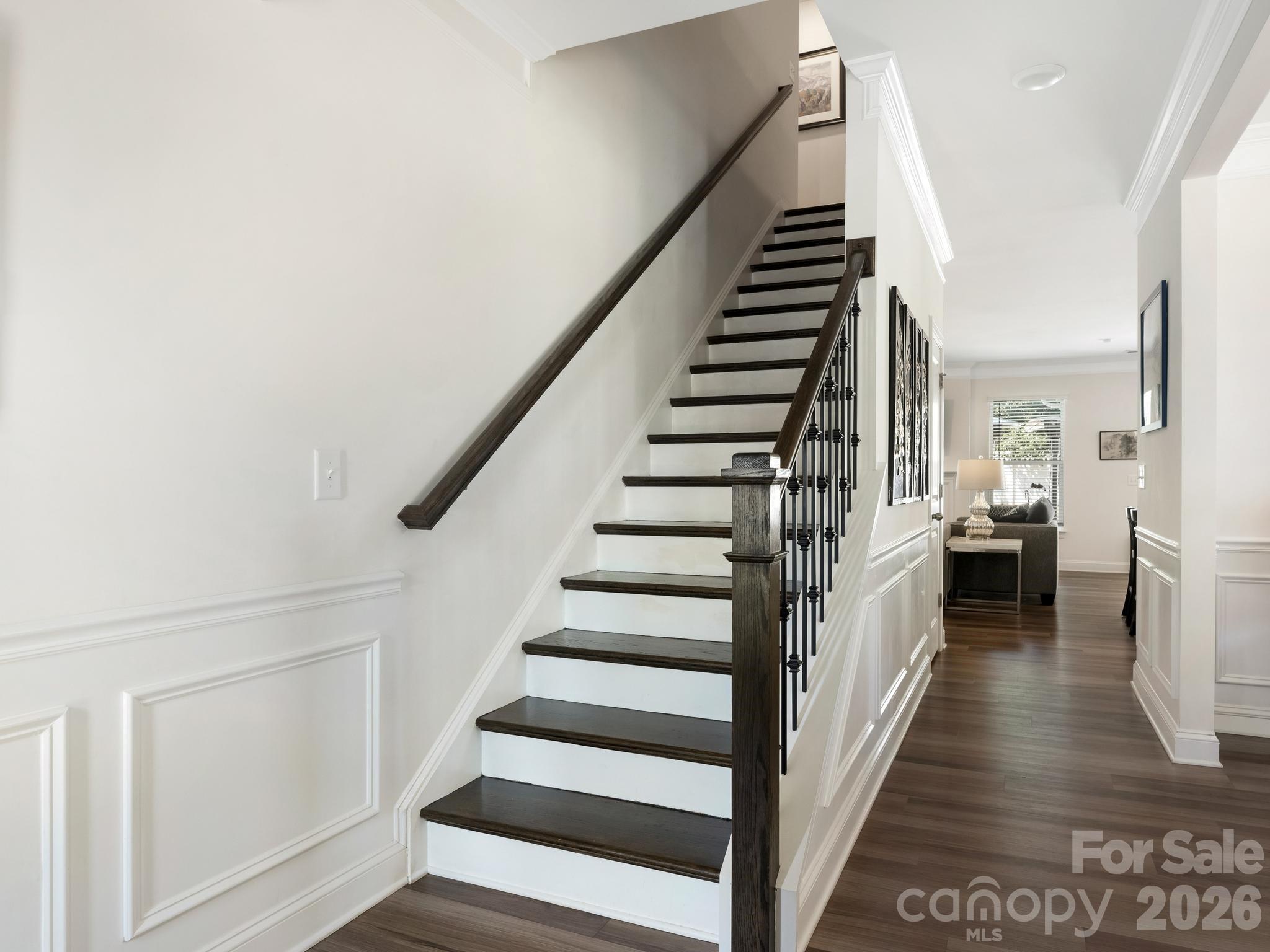 Stairs to second level - 6008 Hampstead Pond Lane, Matthews