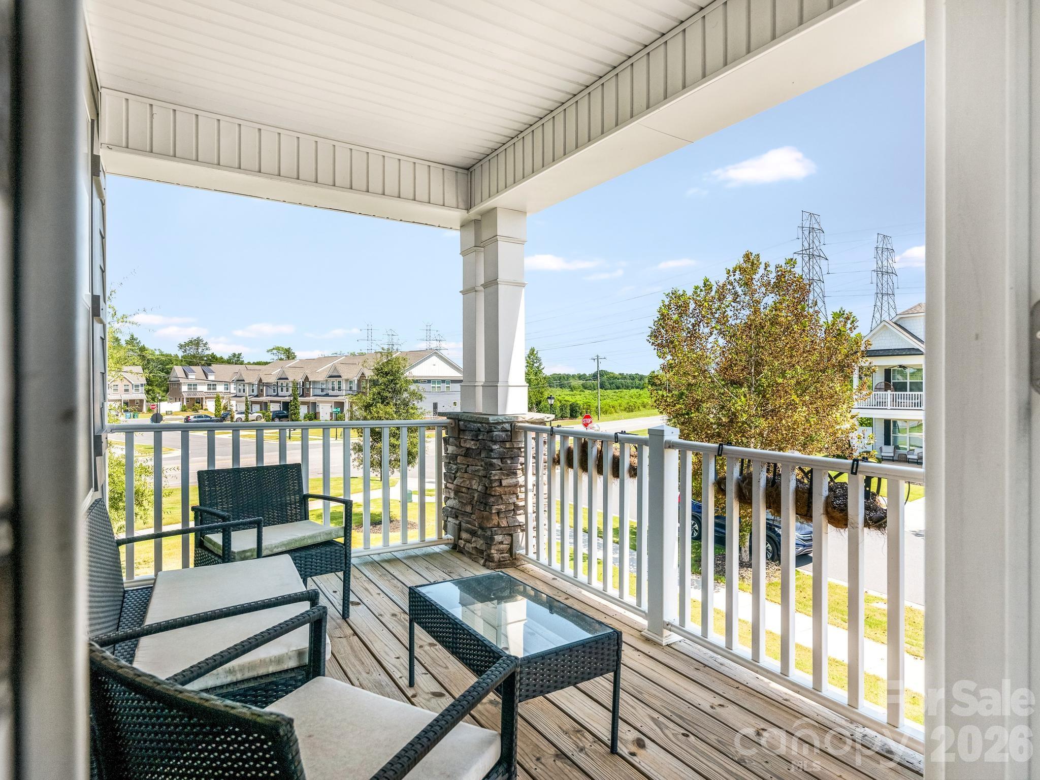 Second level covered balcony porch - 6008 Hampstead Pond Lane, Matthews