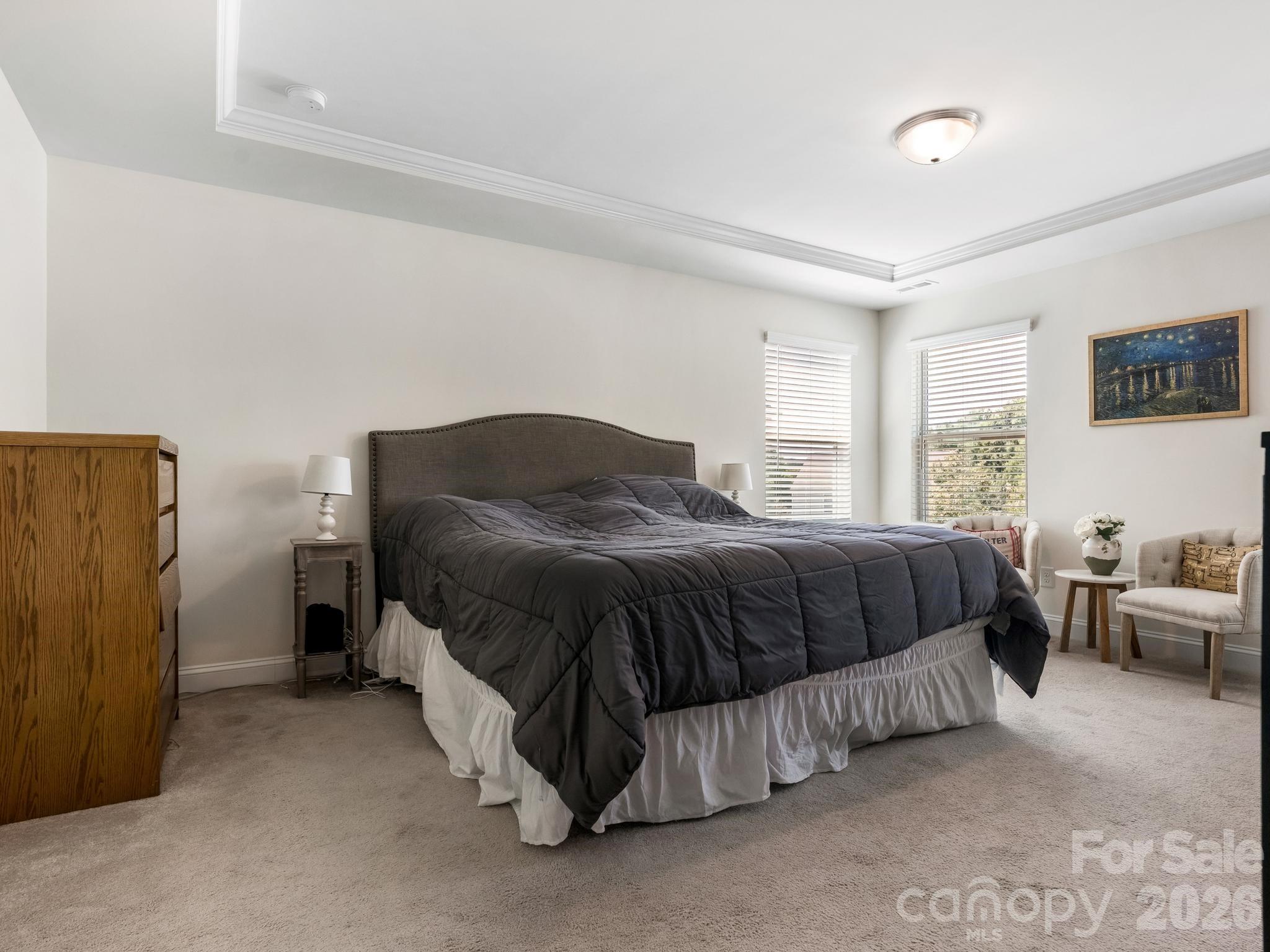 Owner's Suite Bedroom with tray ceiling - 6008 Hampstead Pond Lane, Matthews