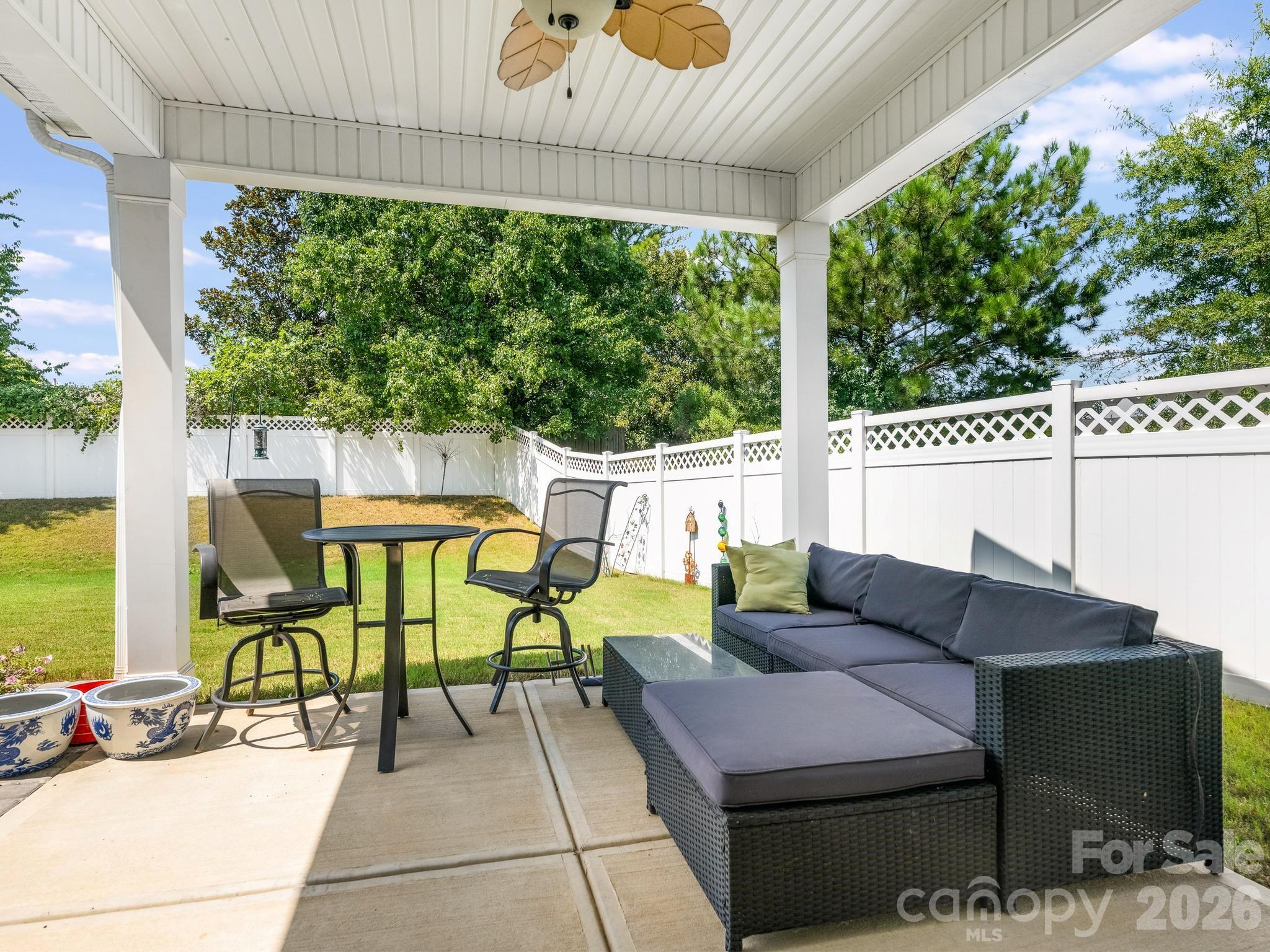 Covered back patio area - 6008 Hampstead Pond Lane, Matthews