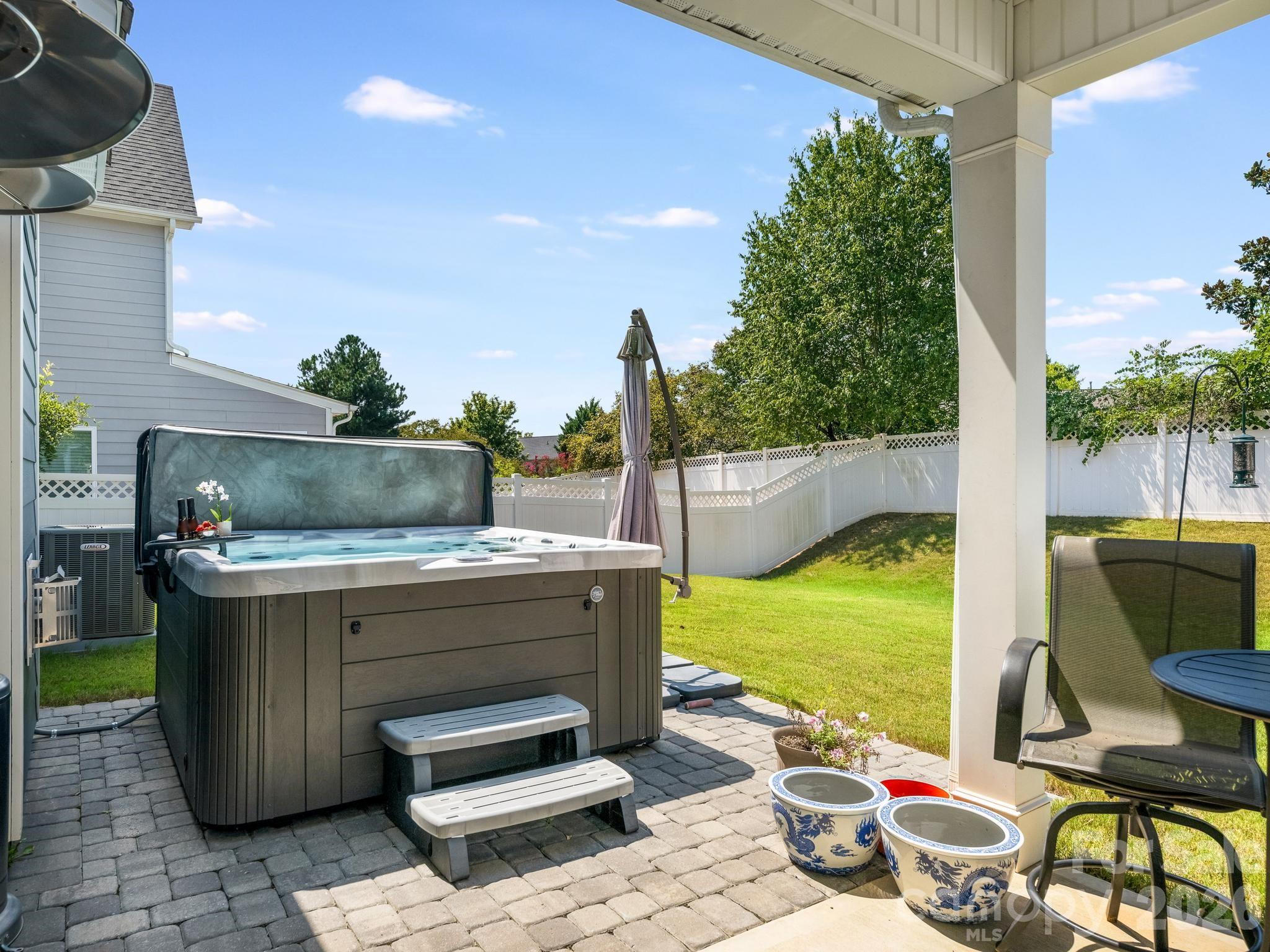 Hot tub in private back yard - 6008 Hampstead Pond Lane, Matthews