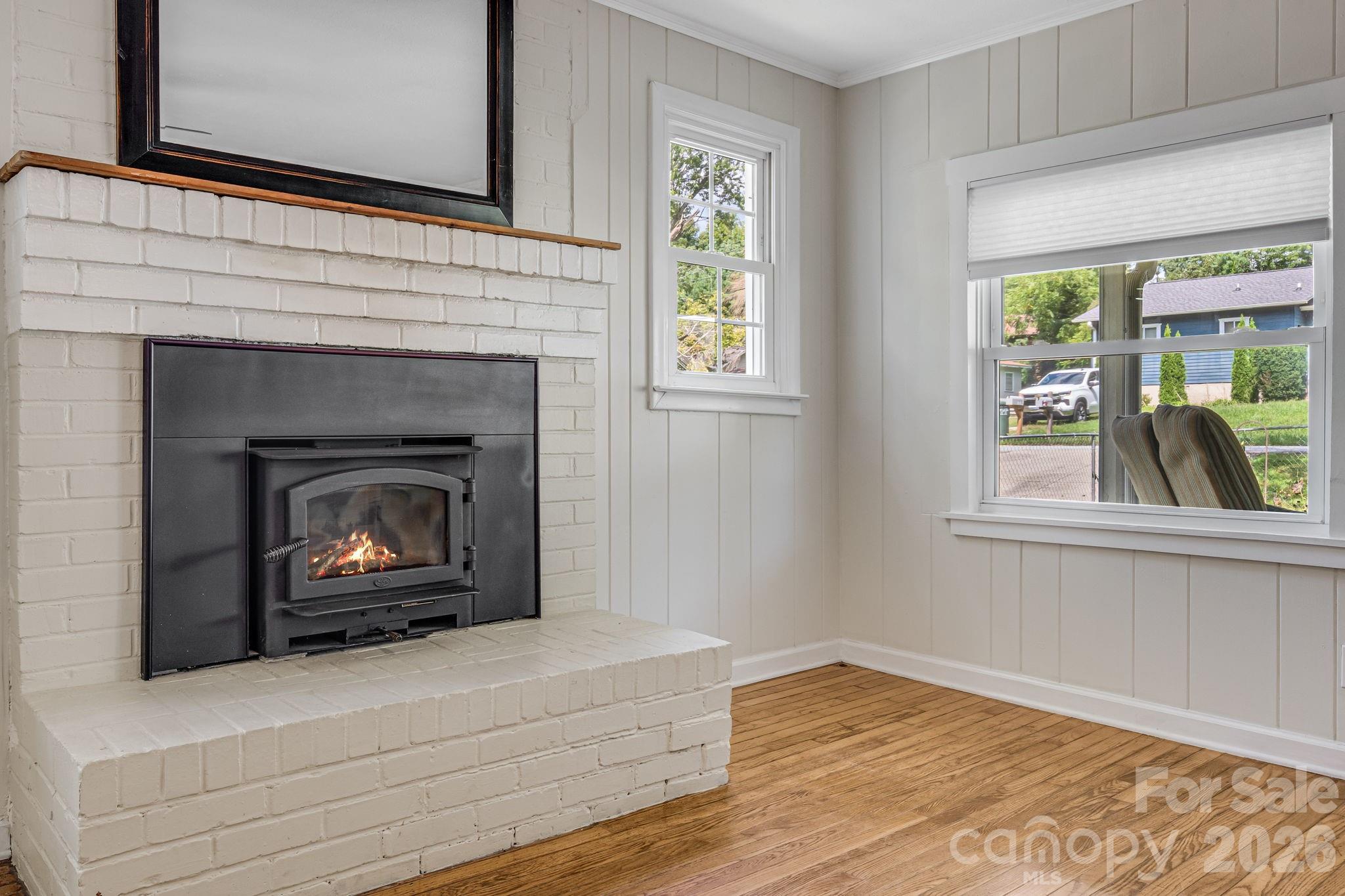 Wood burning fireplace. - 1015 Mountain View Street, Hendersonville