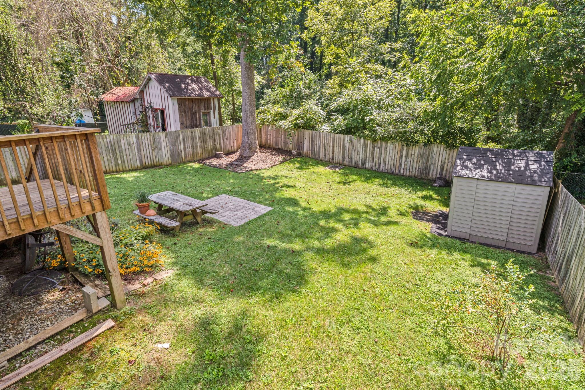 This is the backyard with room and privacy. - 1015 Mountain View Street, Hendersonville