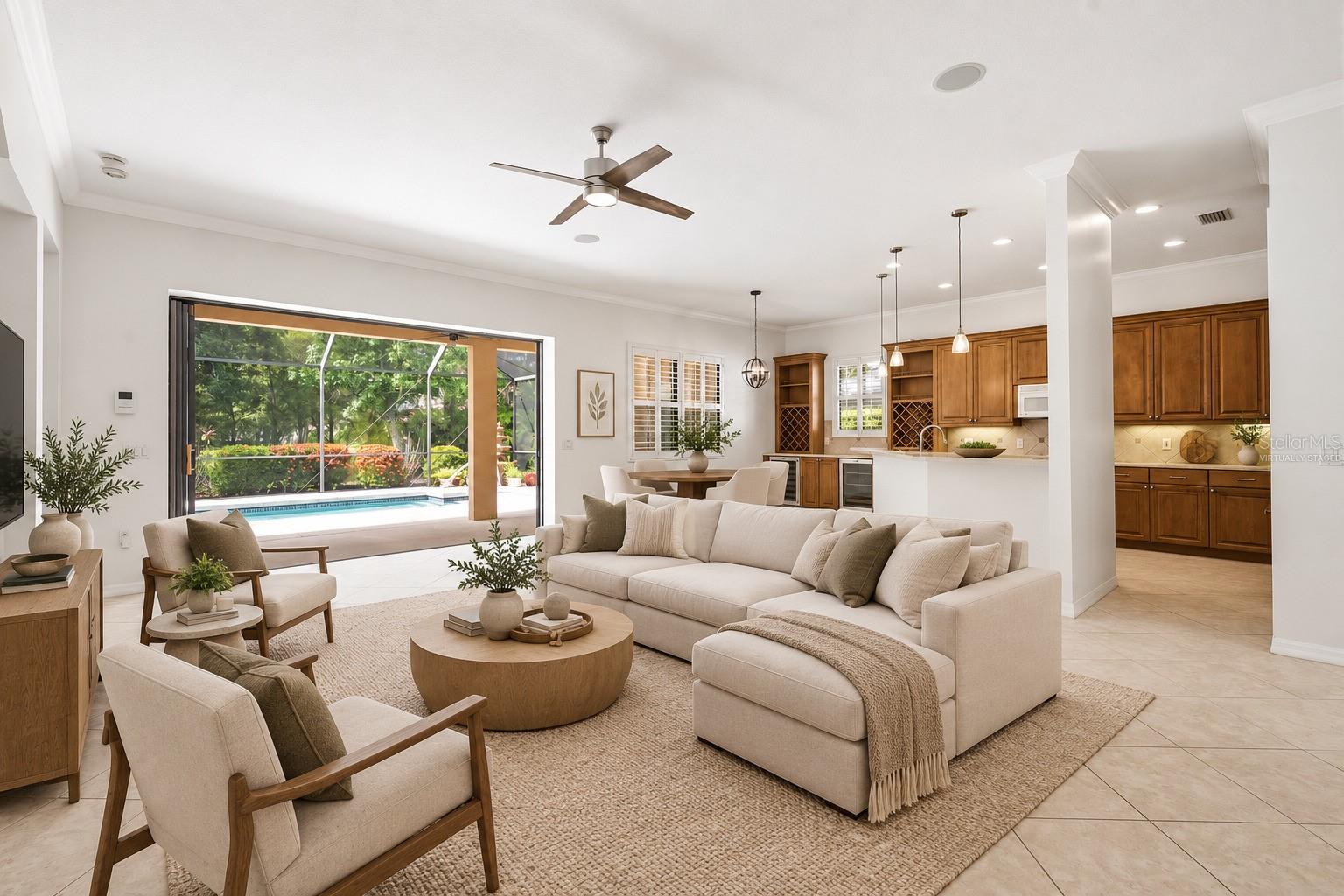 Virtually Staged – Family Room & Kitchen - 13860 SIENA LOOP, BRADENTON