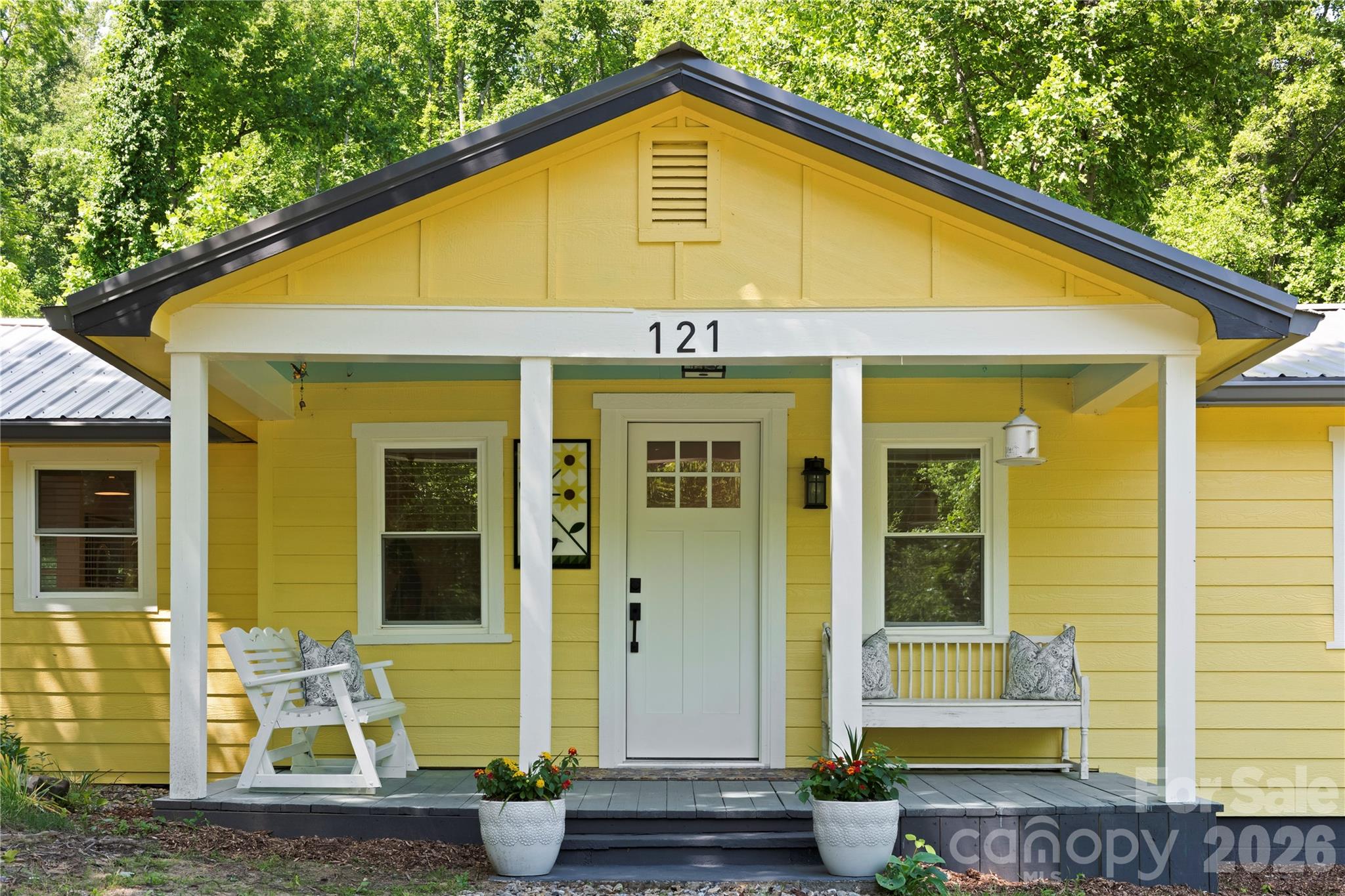 Relax on your covered front porch with mountain view. - 121 Sugar Cove Road, Weaverville