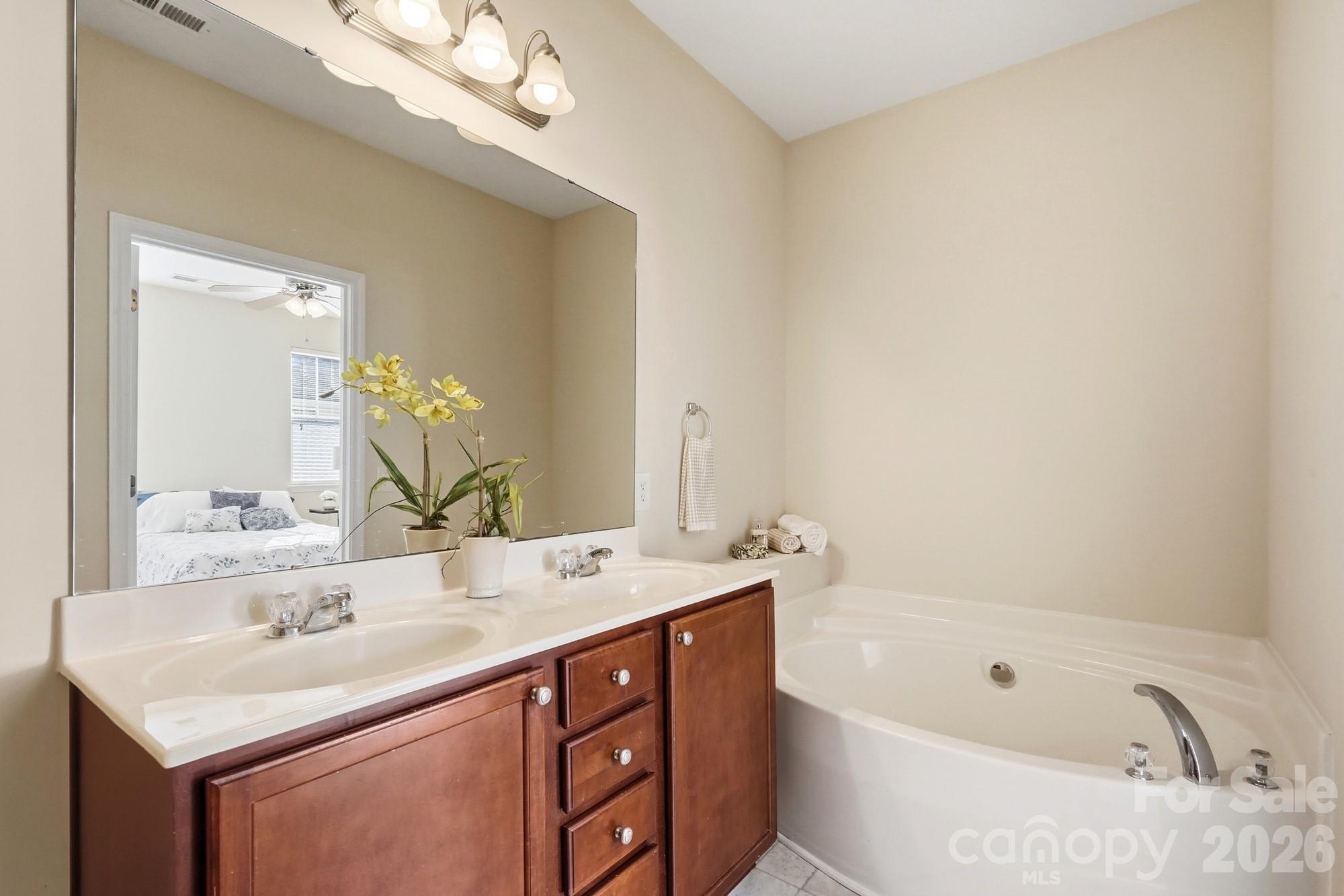 Primary Bath with garden tub and separate shower - 108 St Vincent Place, Mount Holly