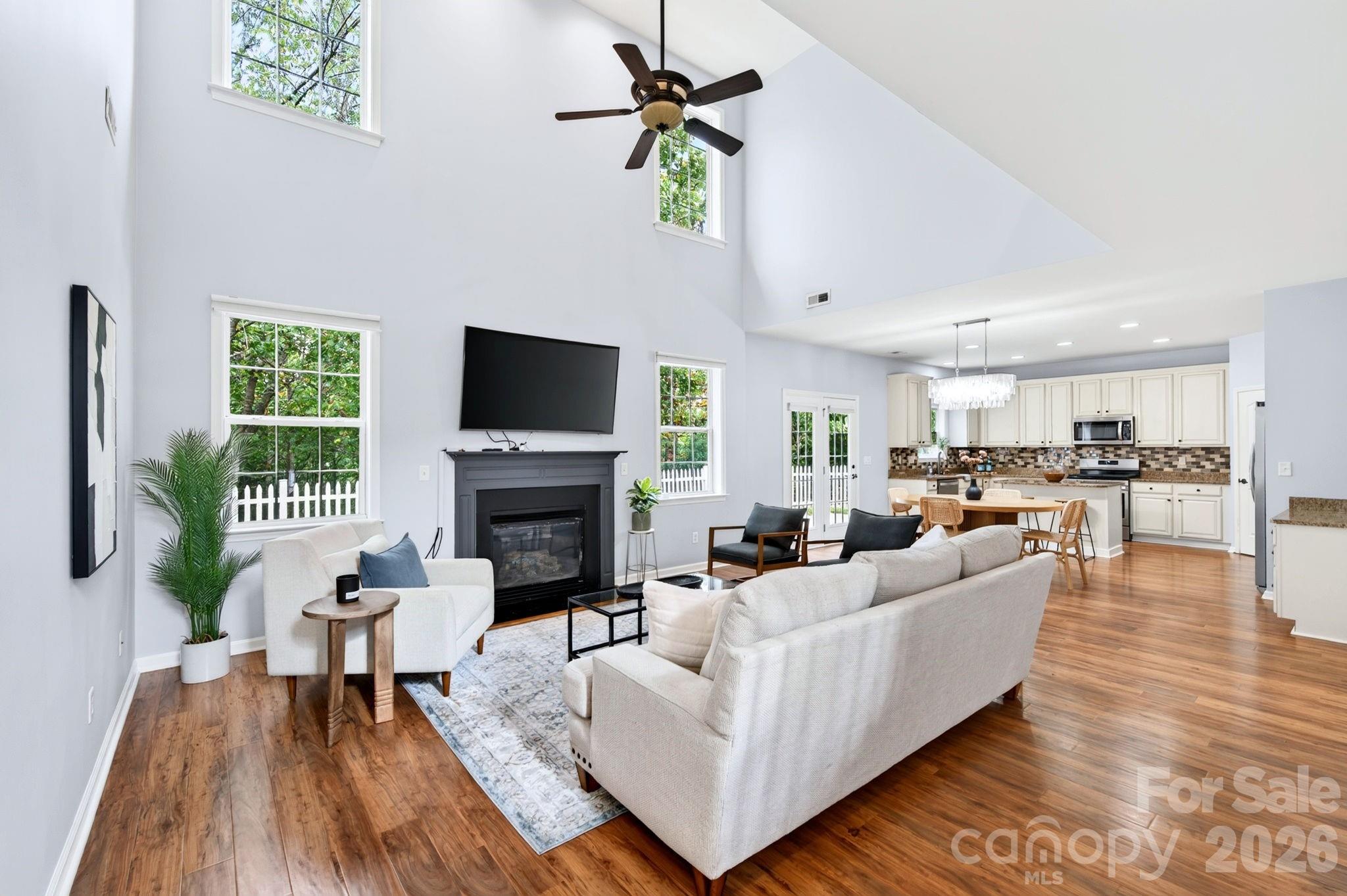 Soaring Ceilings in Great Room - 9 Carraway Court, Asheville