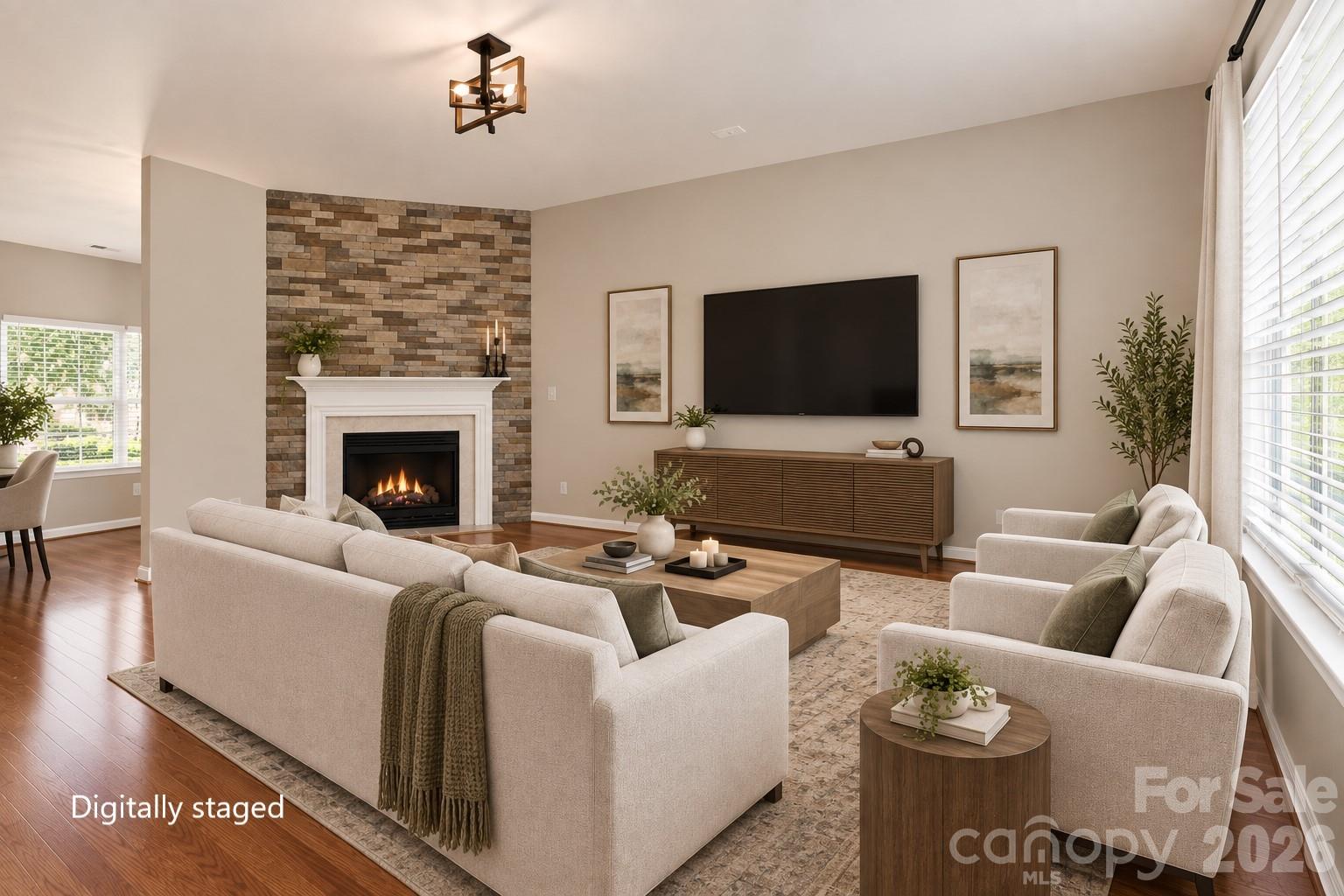 Photo is digitally staged to show the area with furniture - 12028 Stratfield Place Circle, Pineville