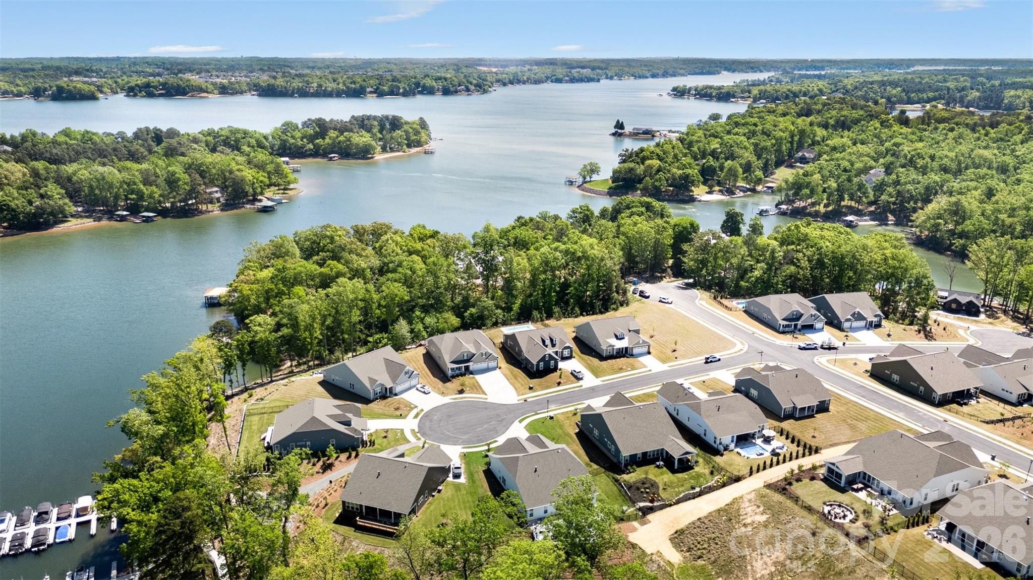 The neighborhood sits on a point, with Lake Wylie on more than one side. - 8027 Longwaters Court, York