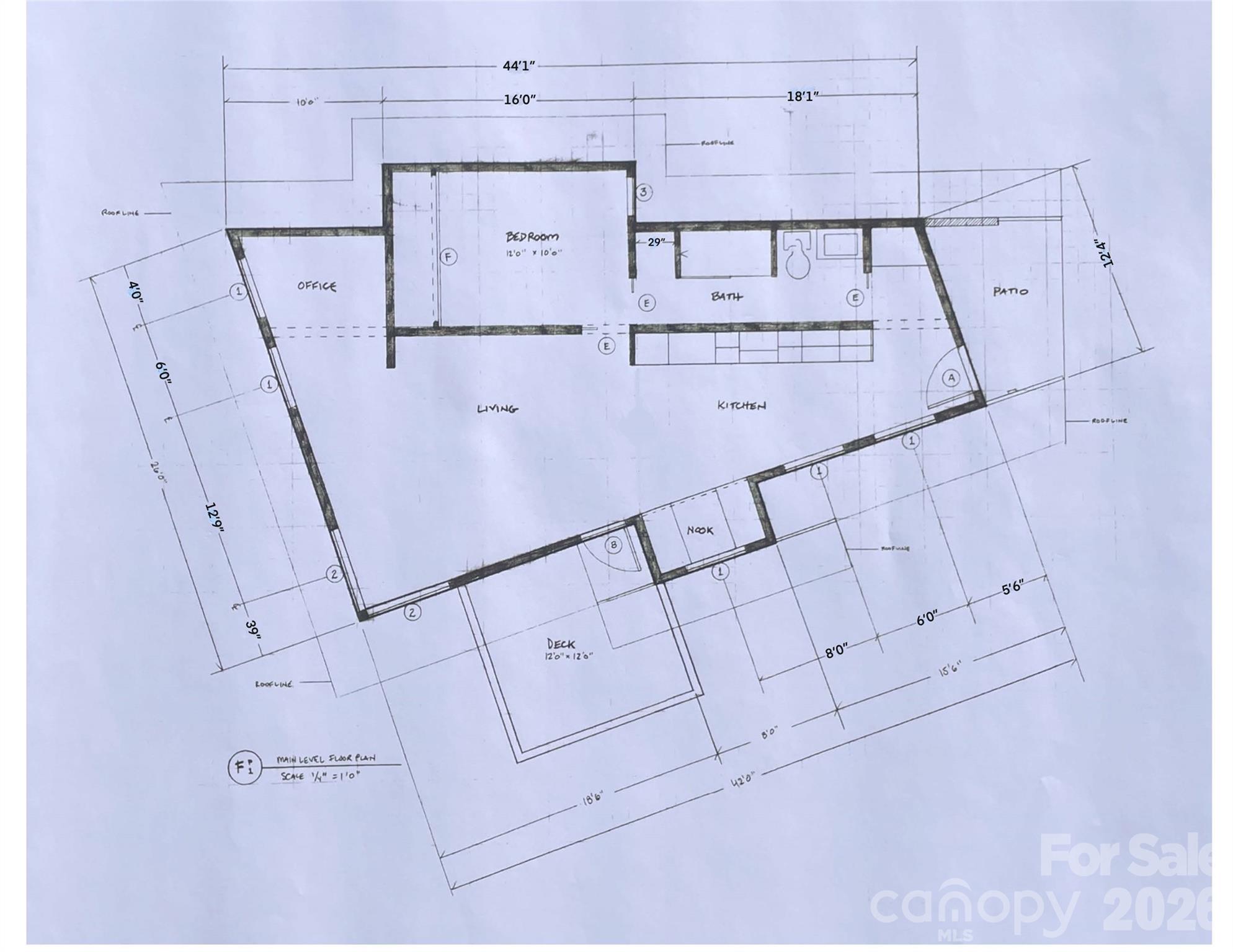 Floor Plan for Approximately 900 sf home designed for lot. - 3 N Belgium Lane, Asheville