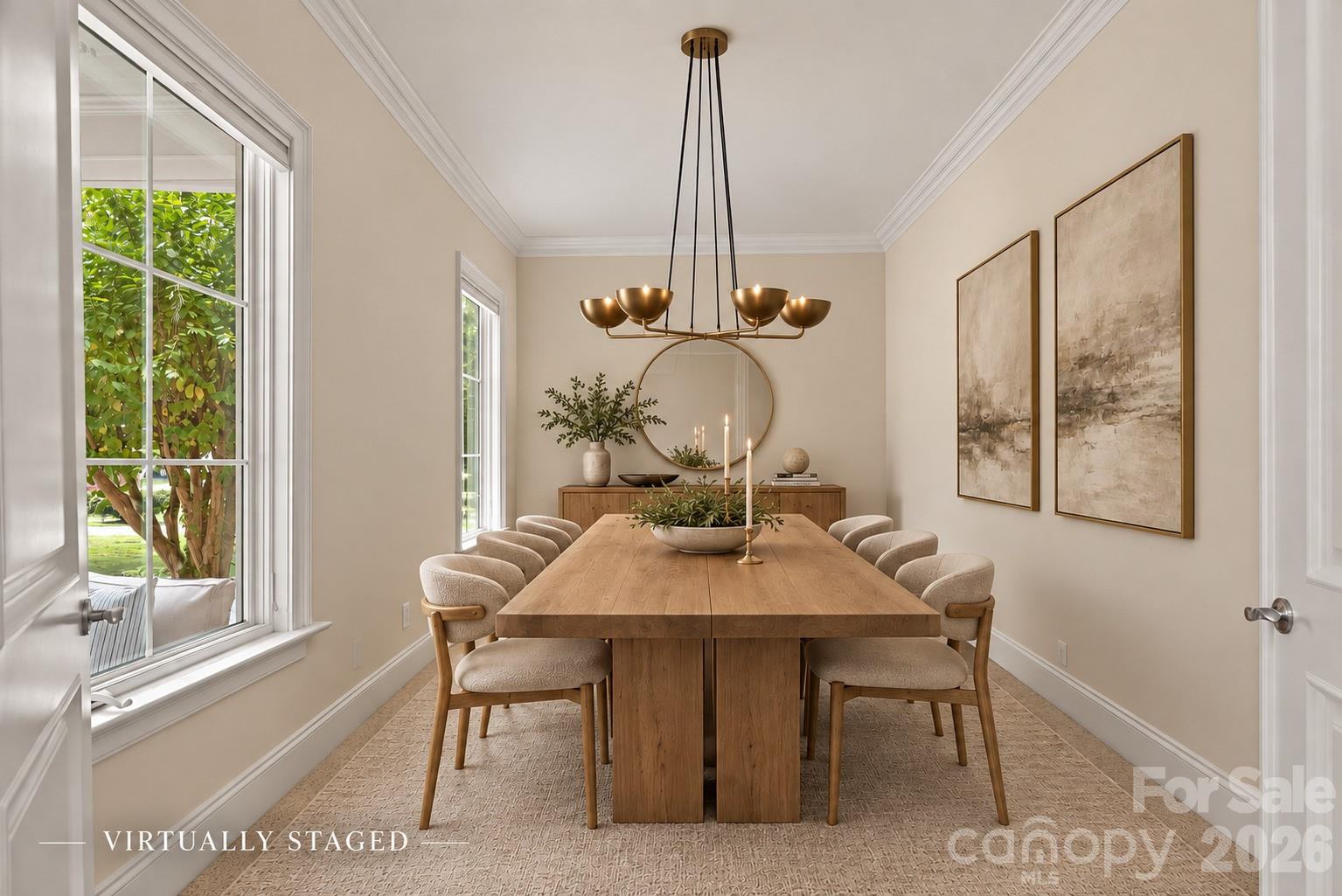Office Virtually Staged as a formal Dining Room - 7967 Glen Abbey Circle, Stanley