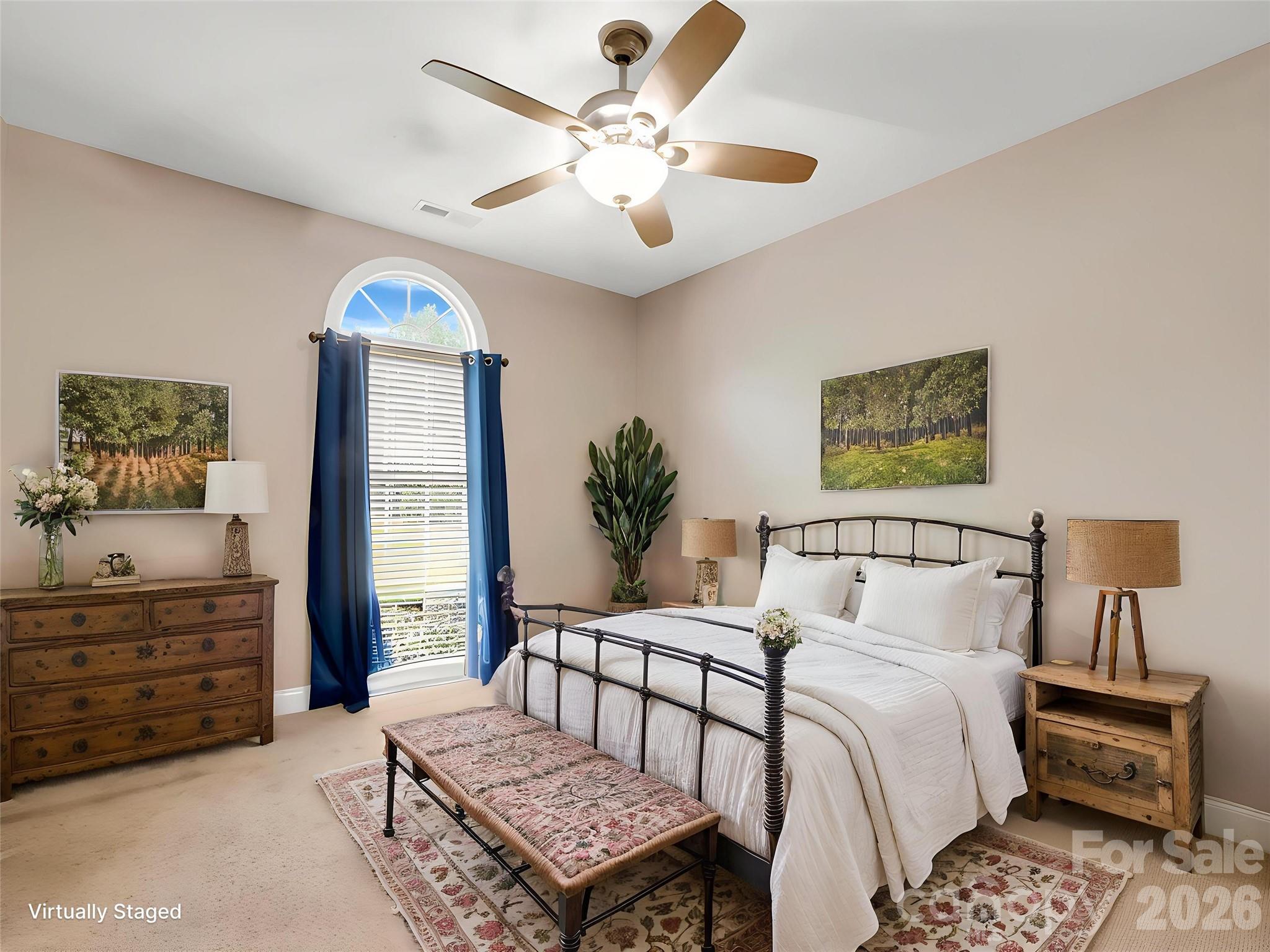 Second bedroom on main level of the big house. - 27 & 56 Troy Lane, Tryon