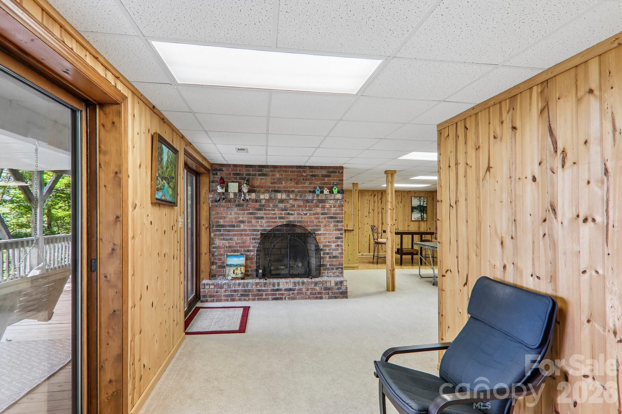 Lower Level with Fireplace - 459 Lookout Drive, Mars Hill