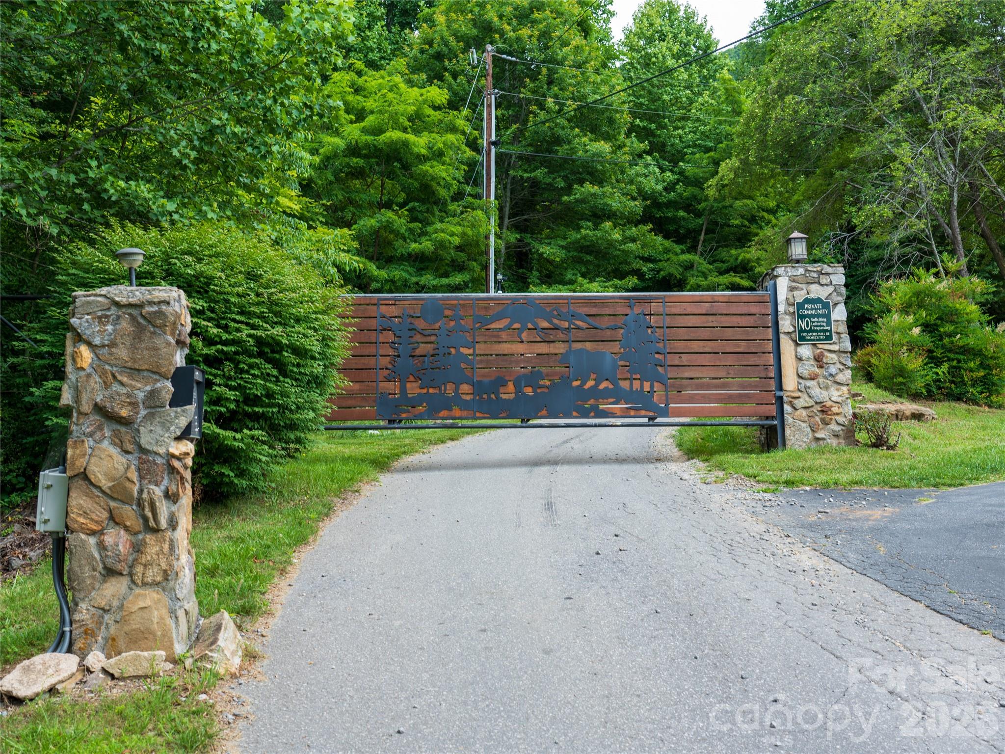 Bearwallow Trail Gate leading into the Bear Wallow/Newfound Gap Acres Subdivision - 51 Stony Pond Lane, Canton
