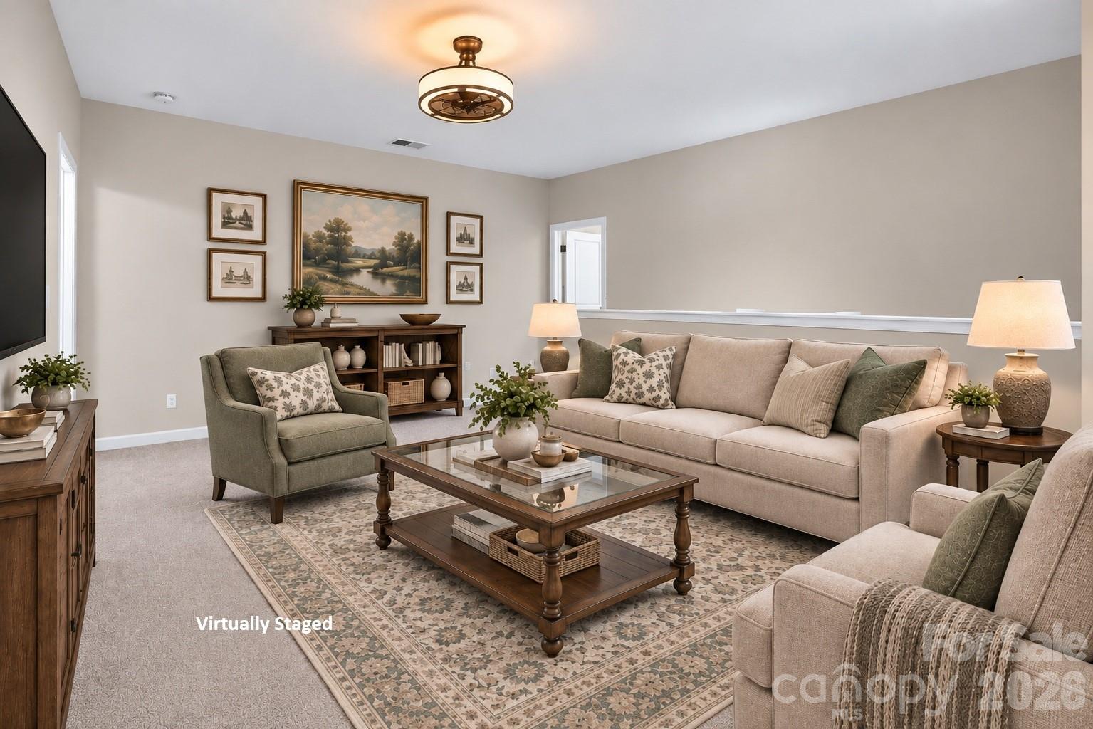 Flexible floor plan: second floor loft virtually staged as a second living area. - 8504 Hope Run Court, Indian Land