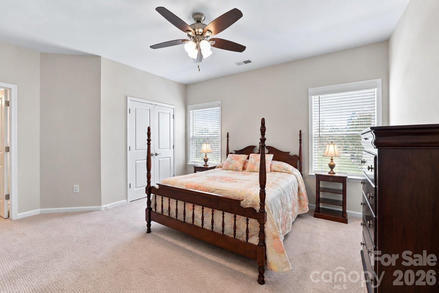 One of two spacious bedrooms on home's upper floor. - 8504 Hope Run Court, Indian Land