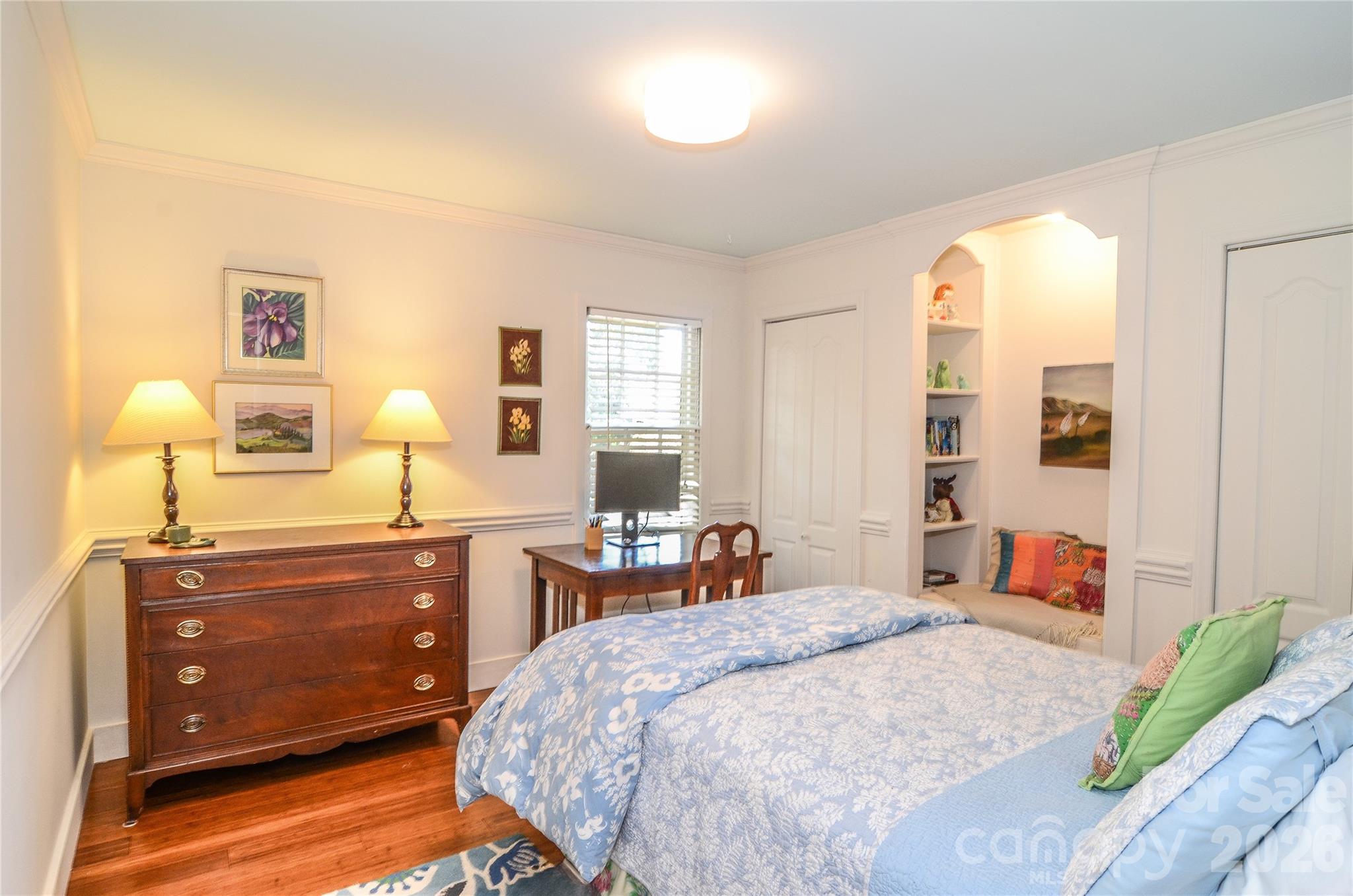 Bedroom 3 With Built in Reading Nook and Shelves - 500 Laurel Fork Drive, Matthews