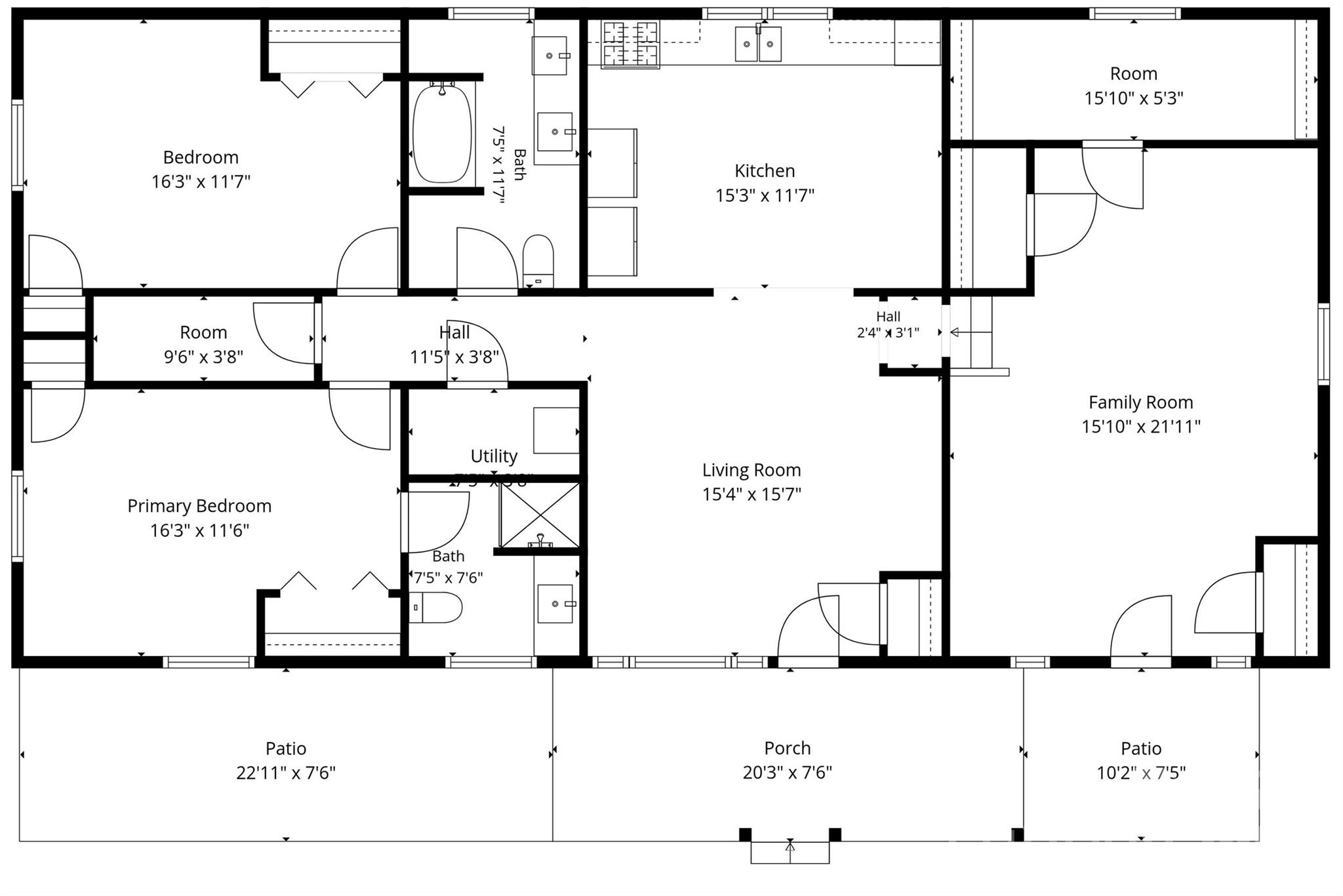 Main level floor plan - 109 Woodside Avenue, Gastonia