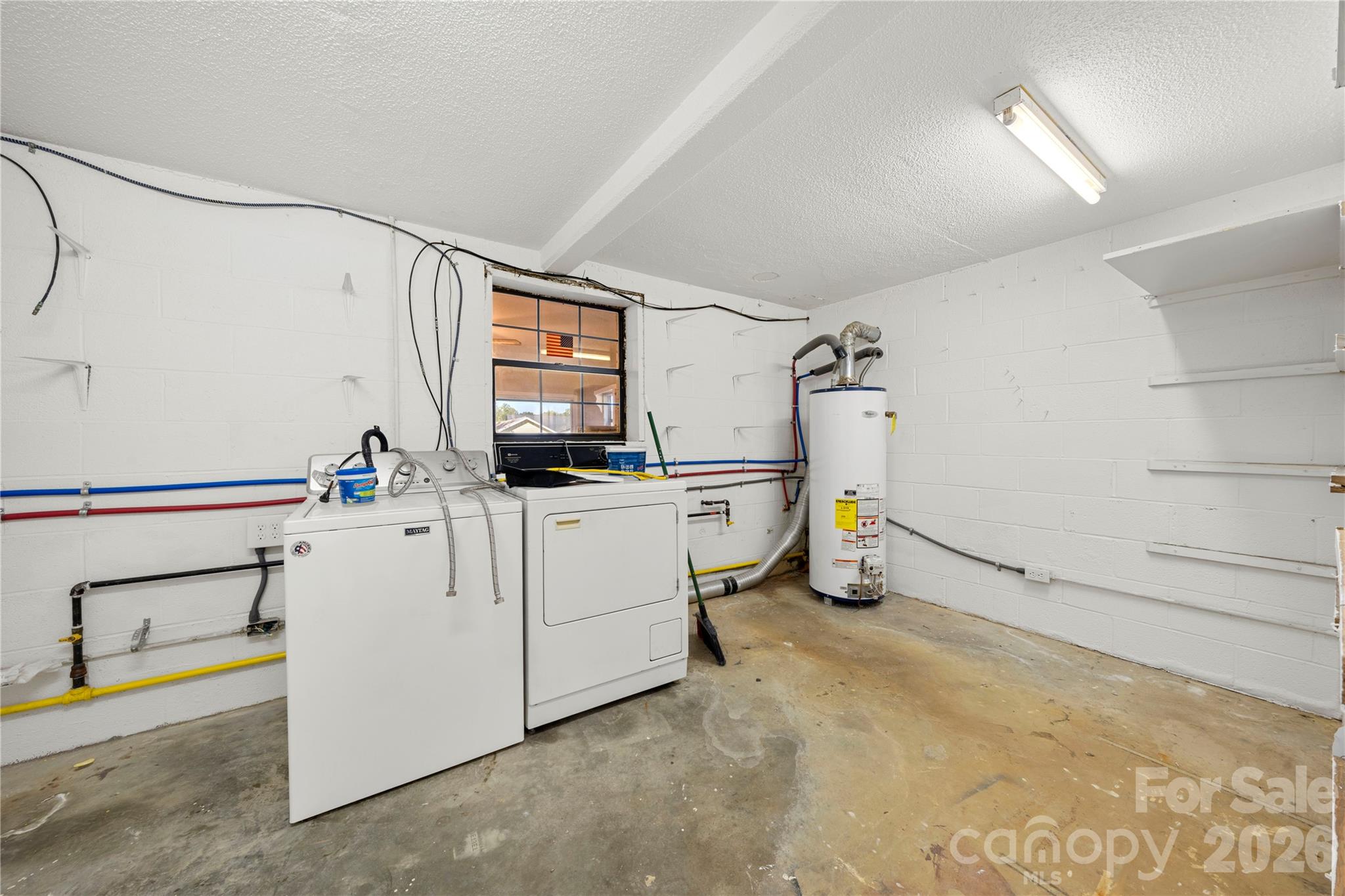 Basement level laundry and utility room - 109 Woodside Avenue, Gastonia