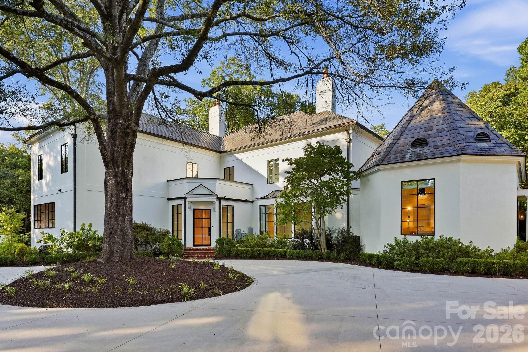 Private rear motor court with gated entrance off Granville Road - 600 Hermitage Road, Charlotte