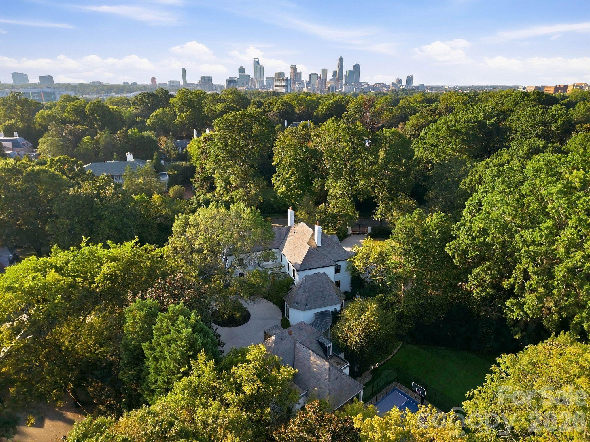 Aerial View of estate with views of Uptown - 600 Hermitage Road, Charlotte