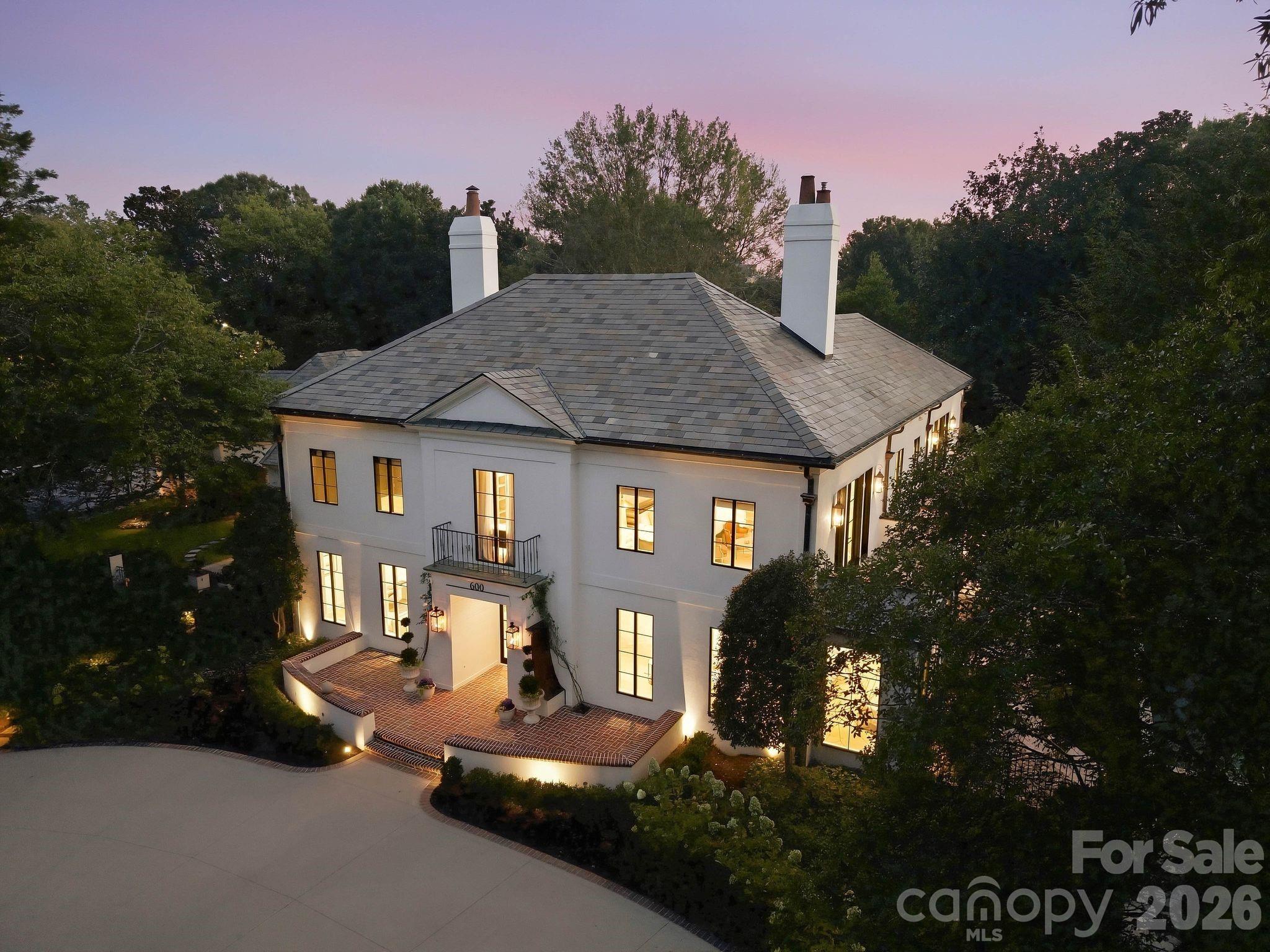 Twilight Exterior - 600 Hermitage Road, Charlotte