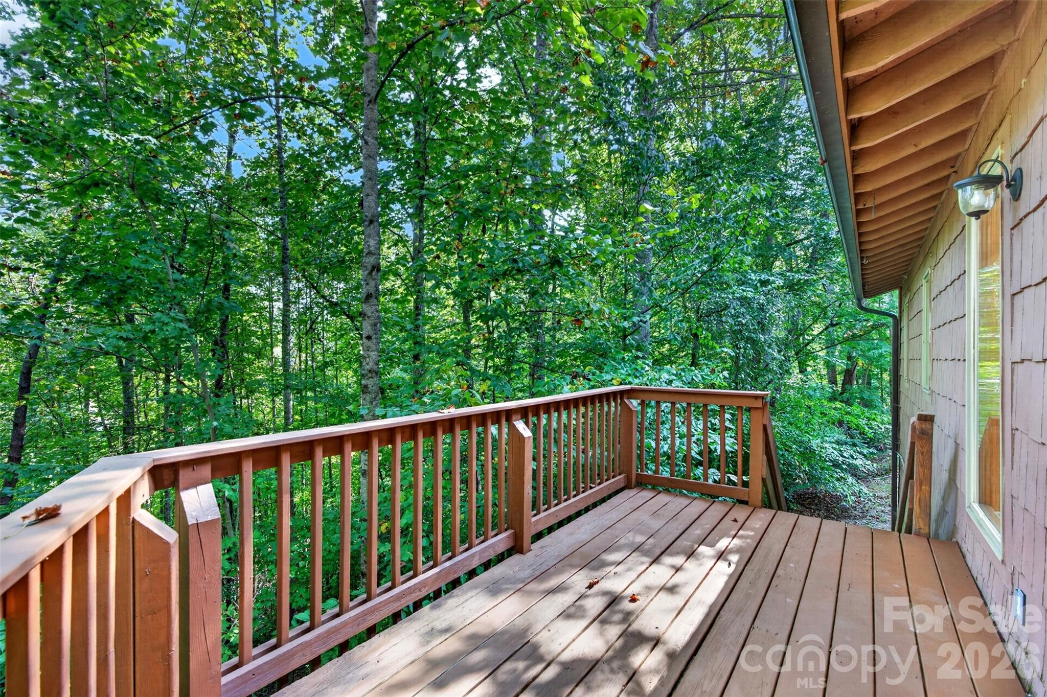 Deck that is right off of the living room - 9 Good Neighbor Ridge, Weaverville