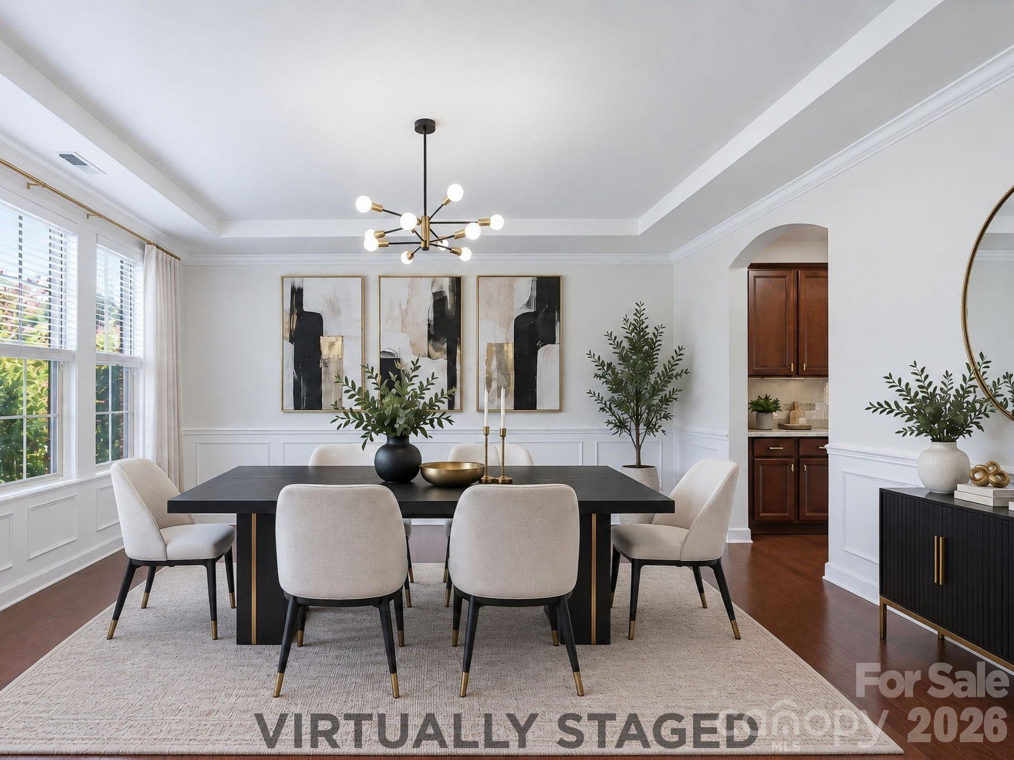 Virtually staged, the formal dining room is ready for holiday dinners, birthday celebrations, and the meals everyone will remember. - 8315 Breton Way, Harrisburg
