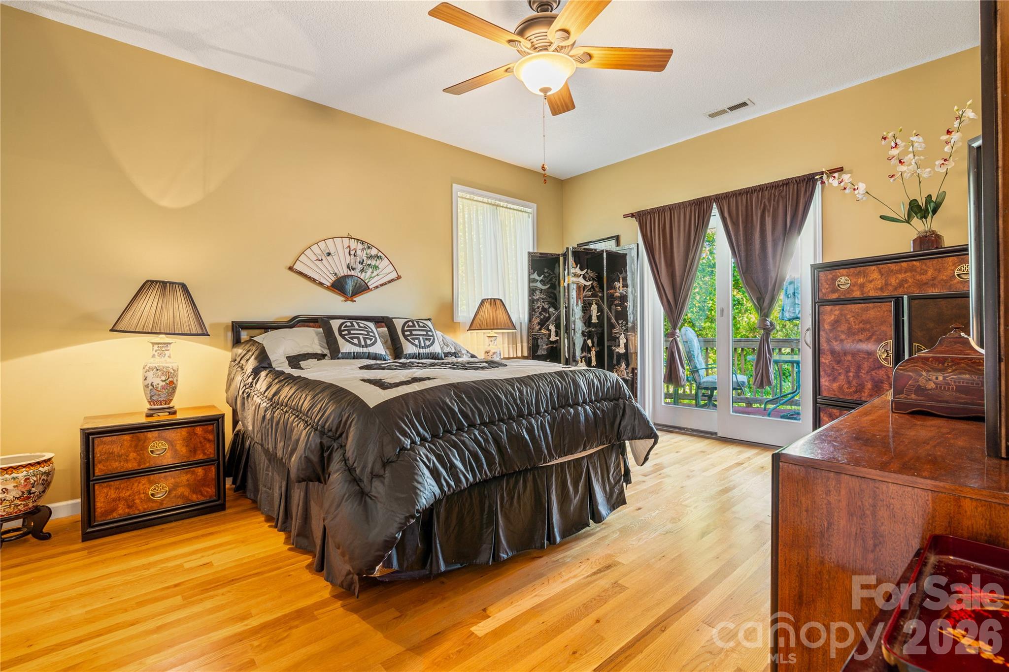 Main bedroom,doors out to the deck - 296 Acorn Lane, Rutherfordton