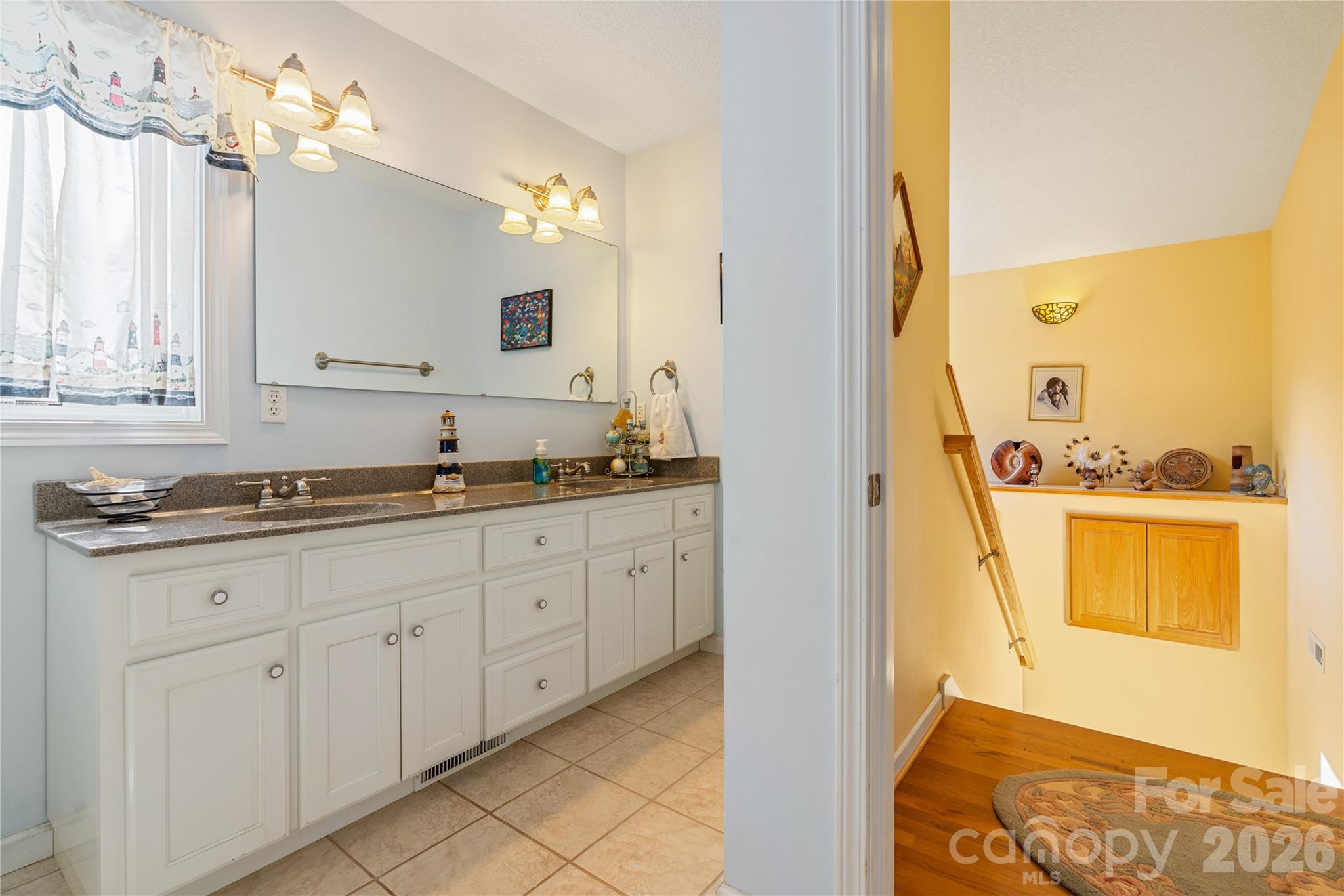 Double vanity/stairwell - 296 Acorn Lane, Rutherfordton