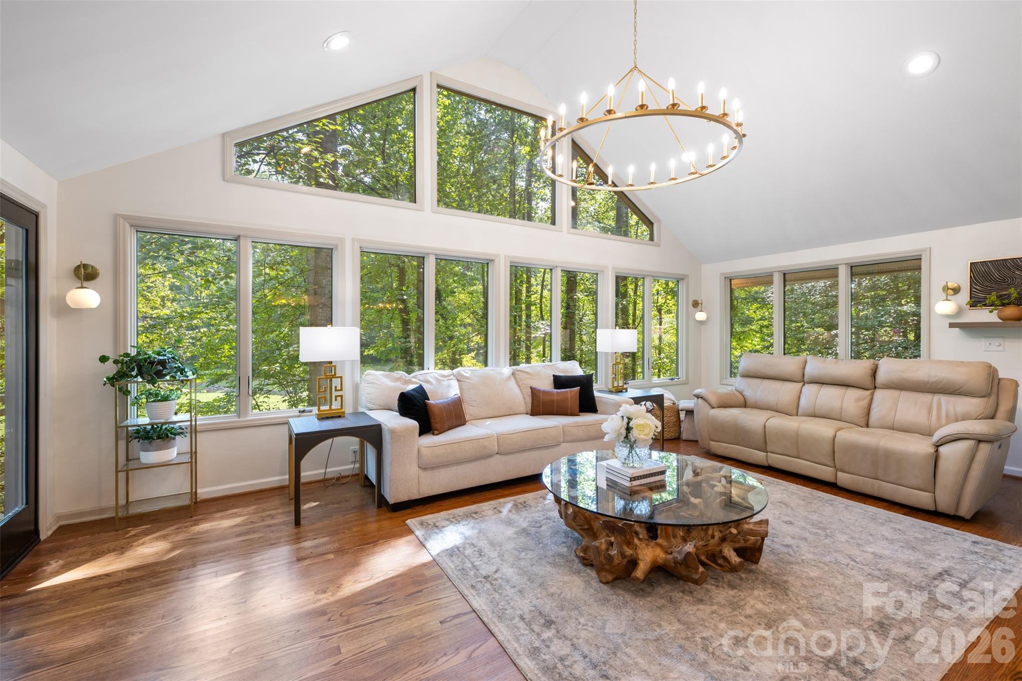 Open floor plan with stunning A frame windows like you are in a tree house - 27 Timberidge Drive, Lake Wylie