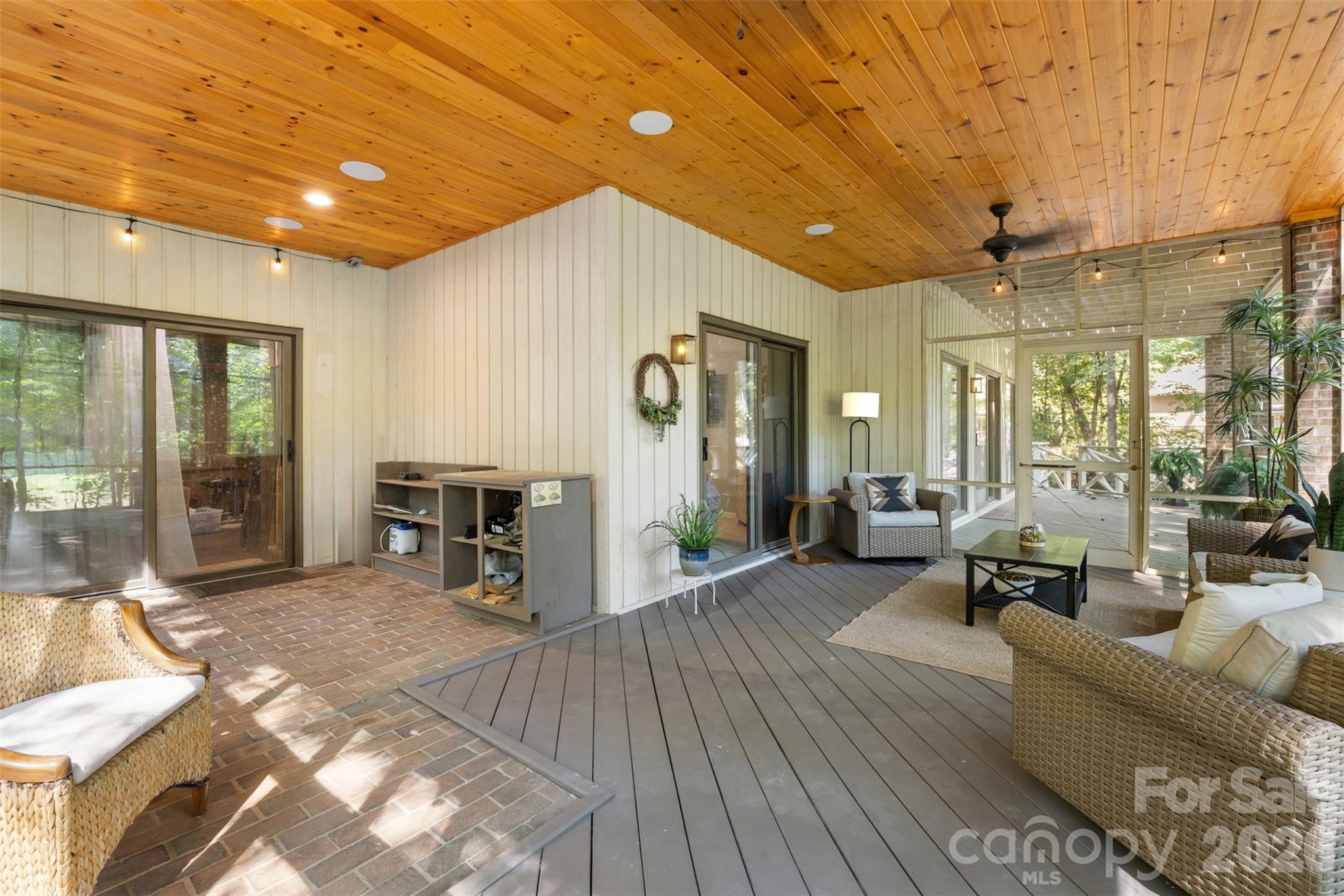 Screened porch with tongue & groove ceiling - 27 Timberidge Drive, Lake Wylie