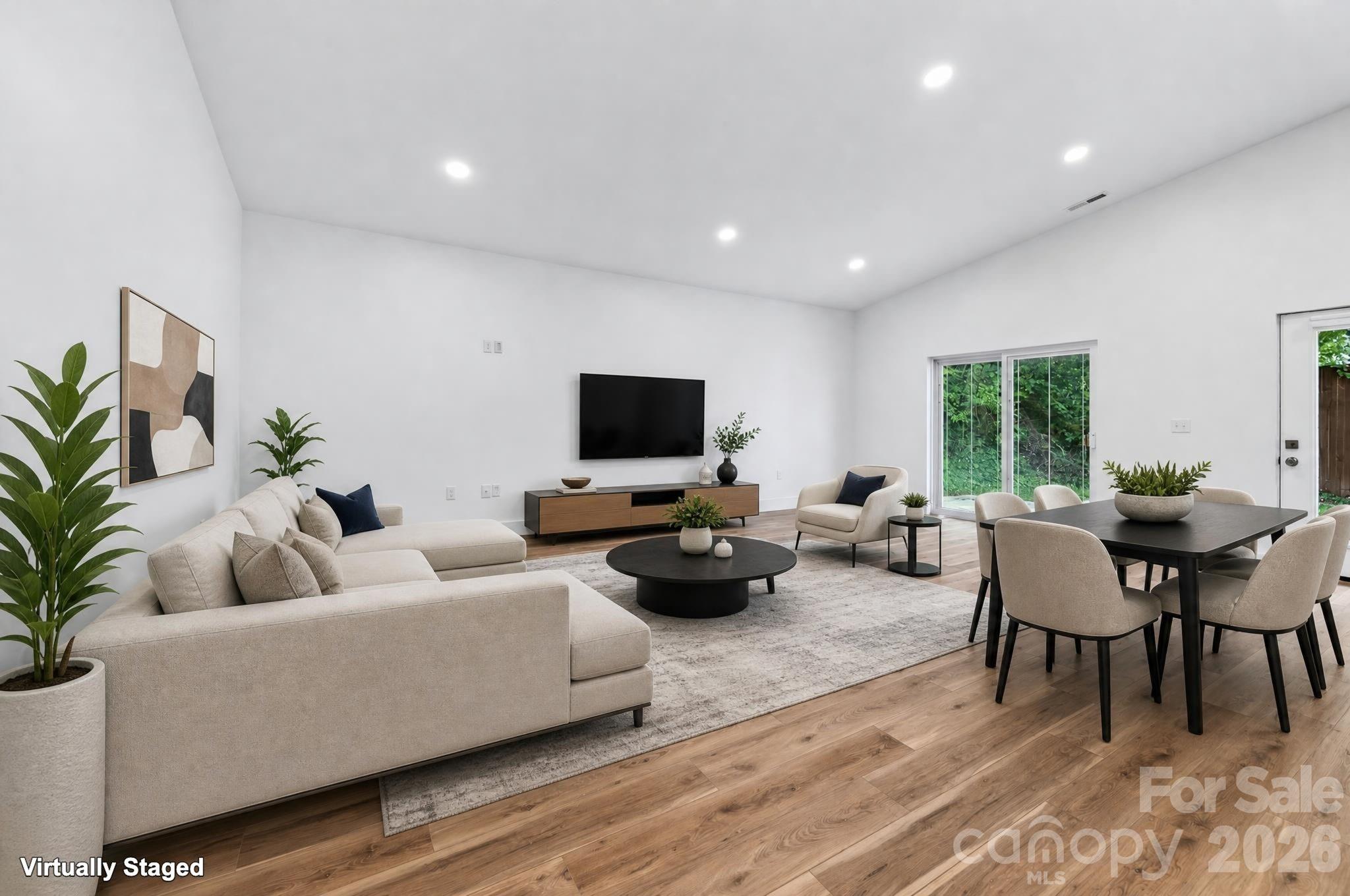 Living Room with Vaulted Ceilings - 60 Pearl Street, Black Mountain