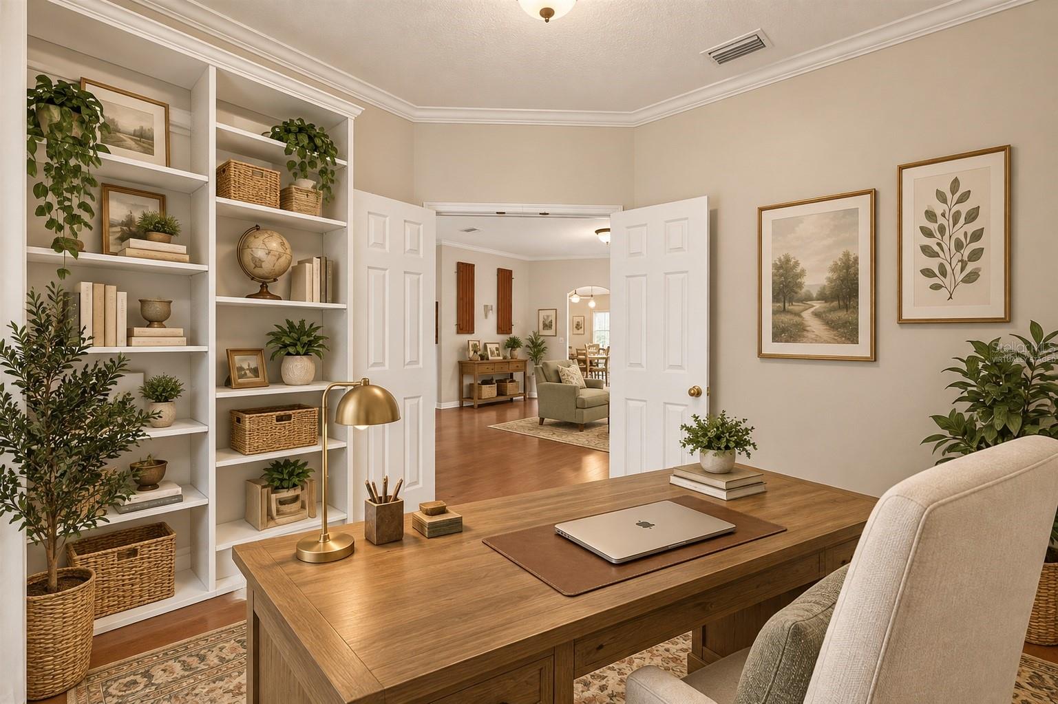 Home office off foyer, virtually staged - 6618 SW 83RD TER, GAINESVILLE