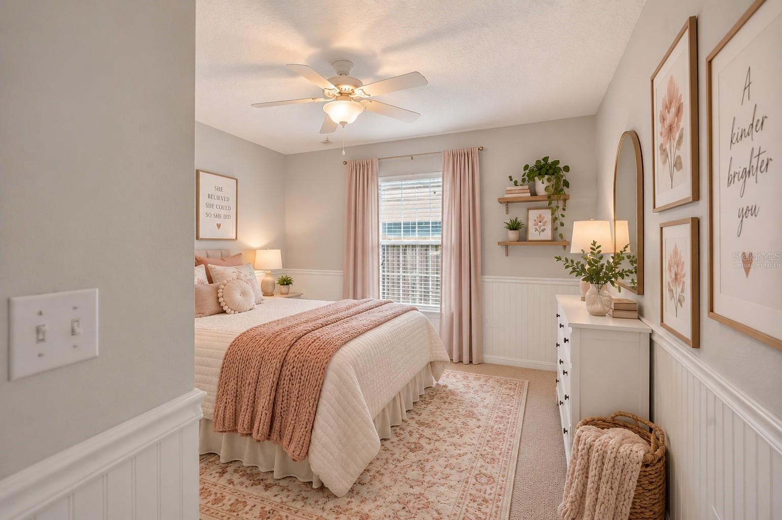 One of three large secondary bedrooms in 3-way split configuration, virtually staged - 6618 SW 83RD TER, GAINESVILLE