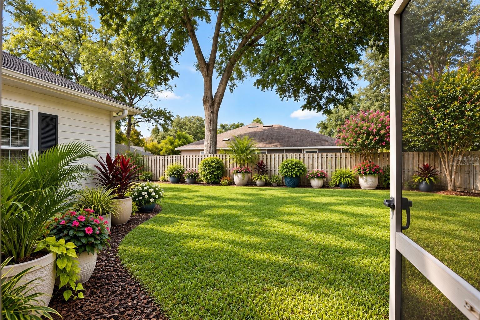 Large fenced yard virtually staged - 6618 SW 83RD TER, GAINESVILLE