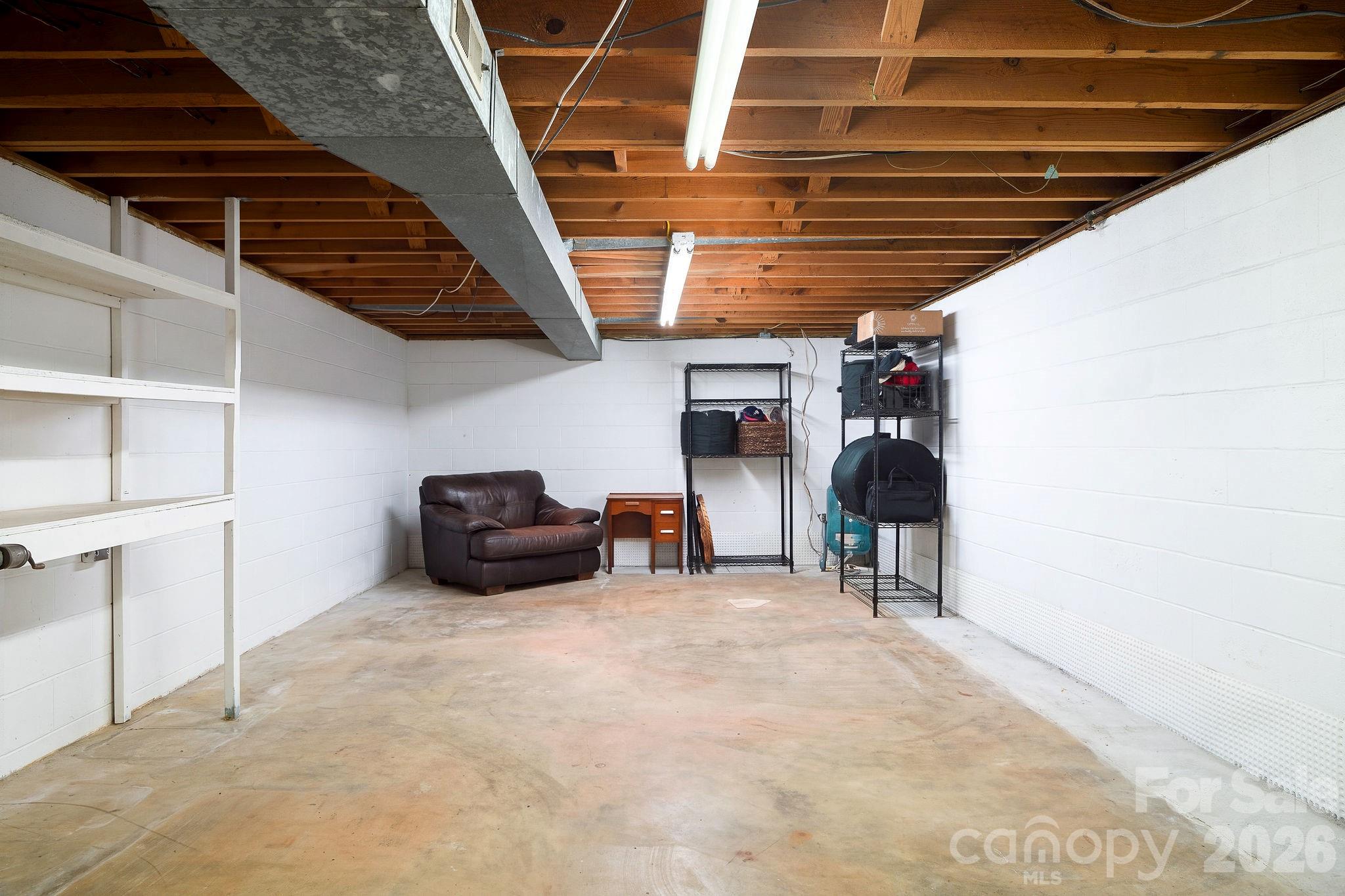 Unfinished basement area has plenty of storage space! - 3910 Fallston Road, Shelby