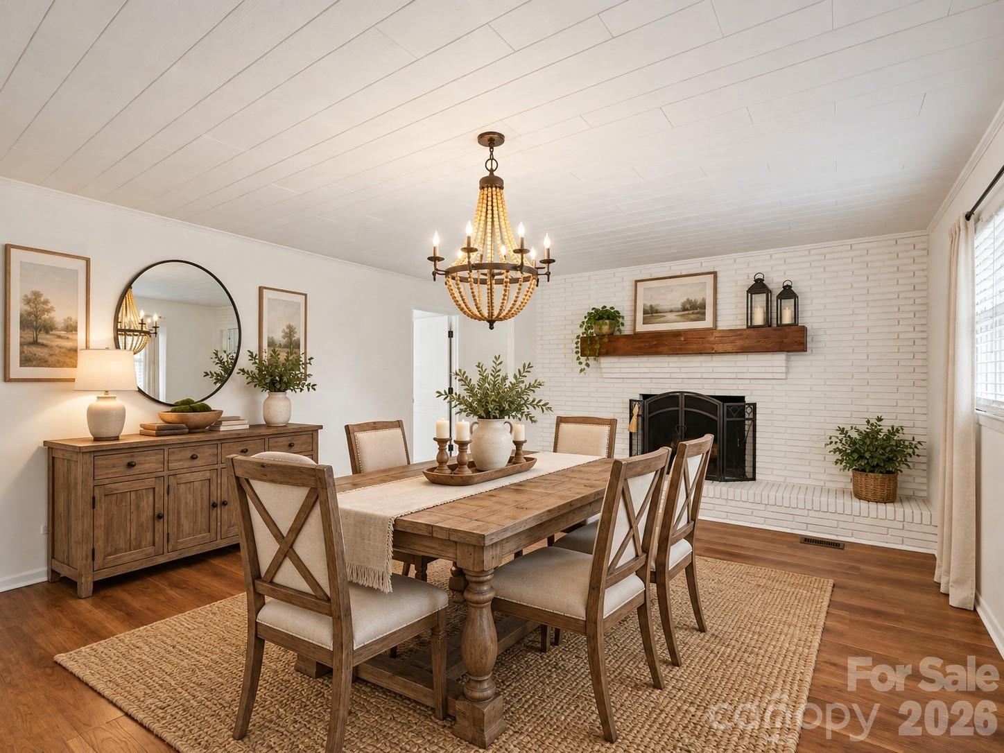 Virtually Staged Dining Room - 477 Butler Road, Forest City