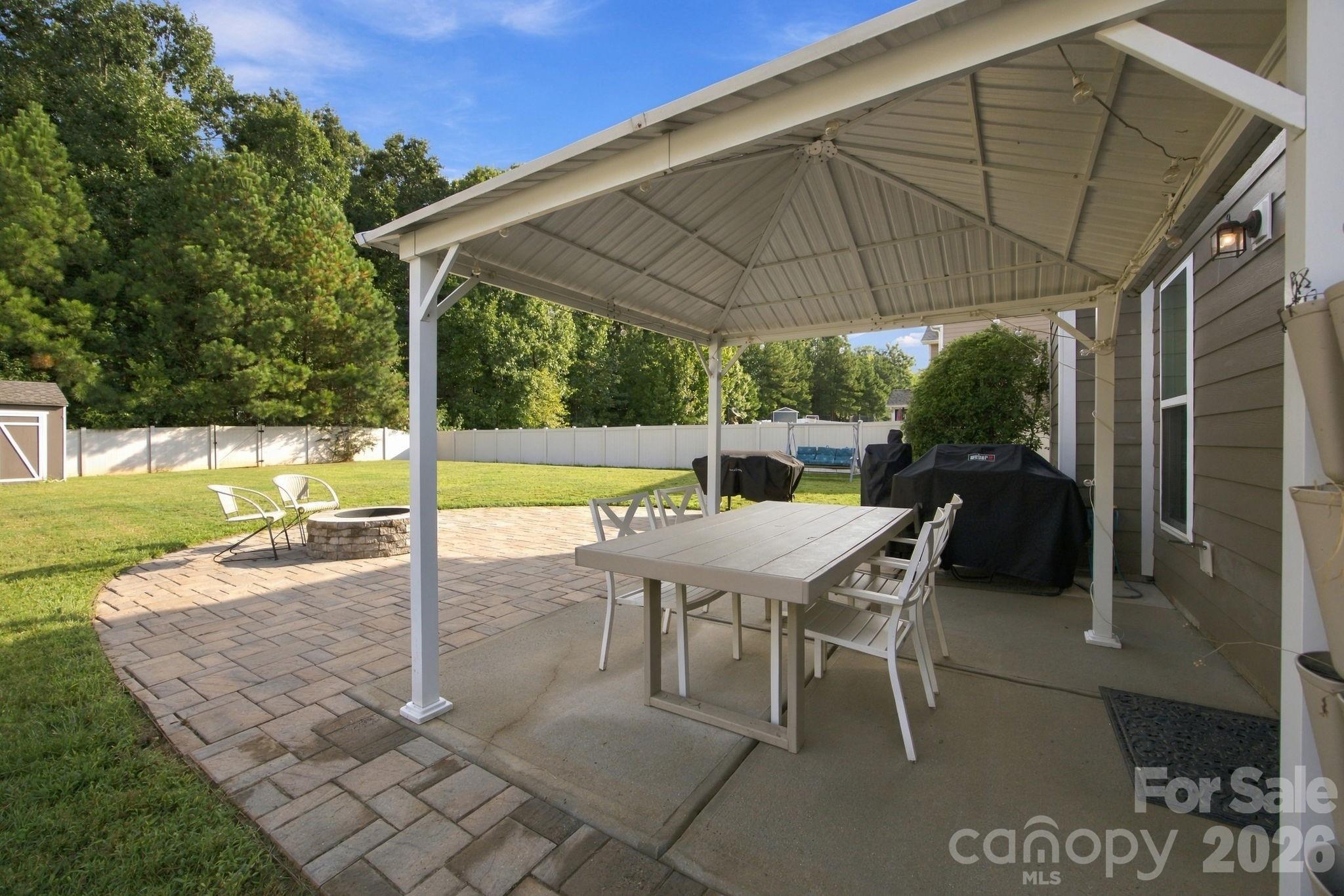 Pergola over back patio - 5857 McClintock Drive, Denver