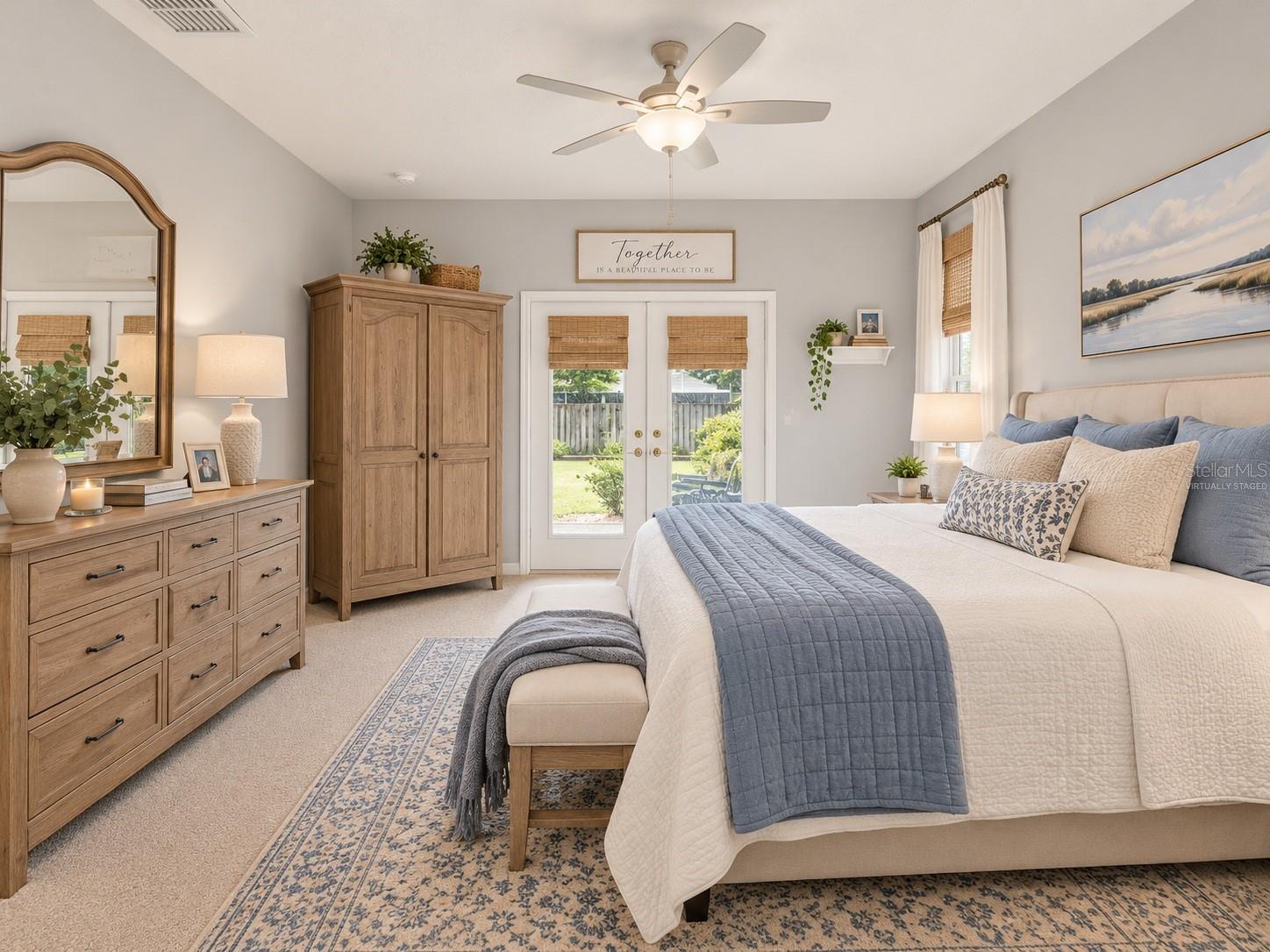 Primary bedroom has private entrance to back yard, virtually staged - 6618 SW 83RD TER, GAINESVILLE