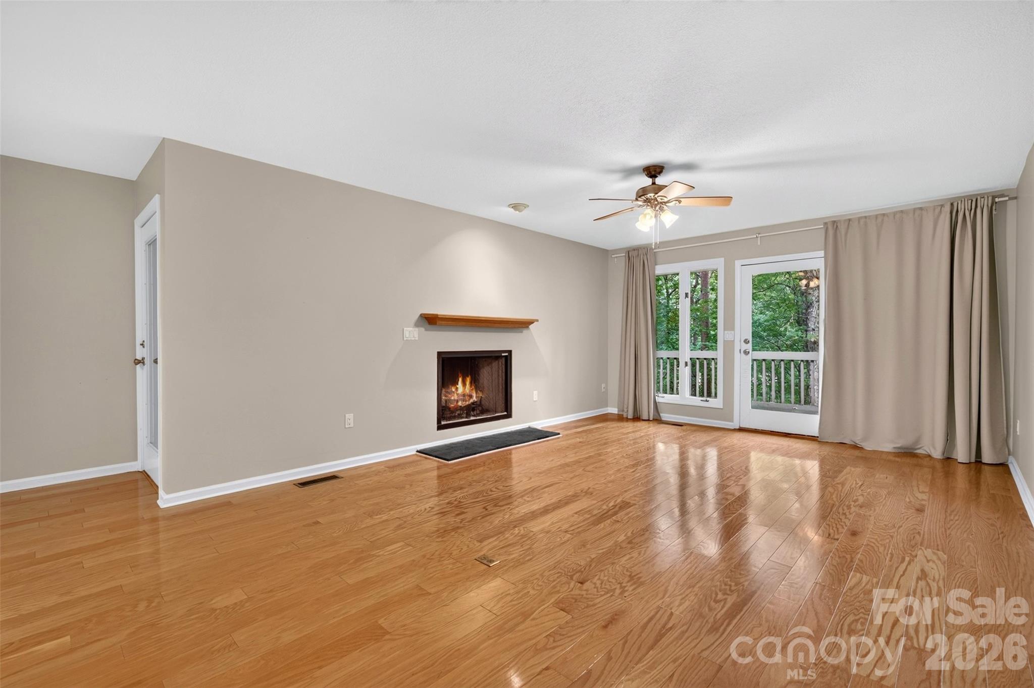 Living room with fireplace - 18A Cedarwood Trail, Asheville