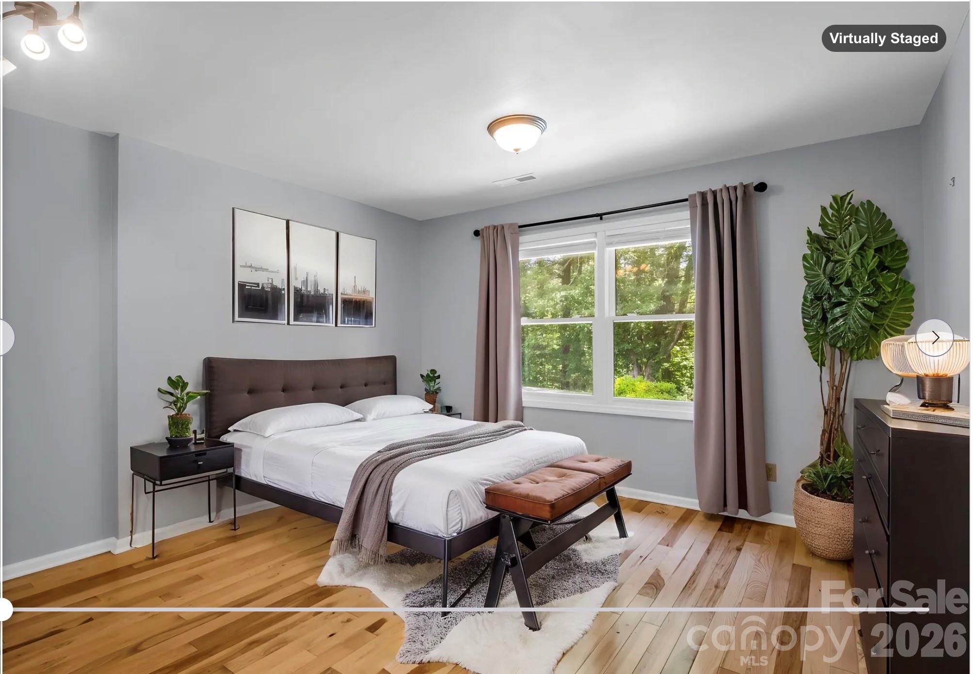 Bonus Room (virtually staged as bedroom), located off of main hallway - 35 Chastain Hill Road, Mills River