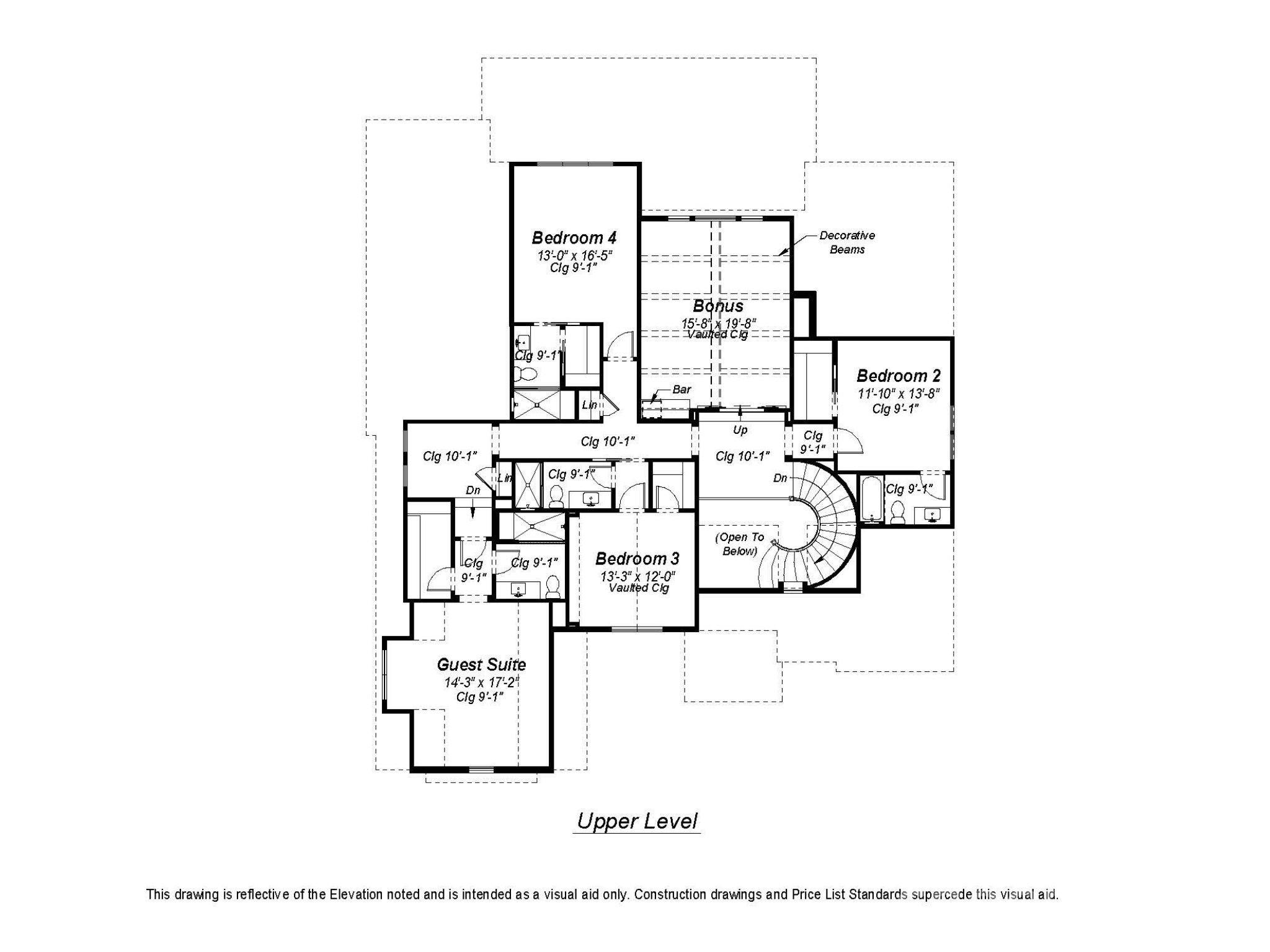 Upper level floorplan - 7316 Barrington Ridge Drive, Fort Mill