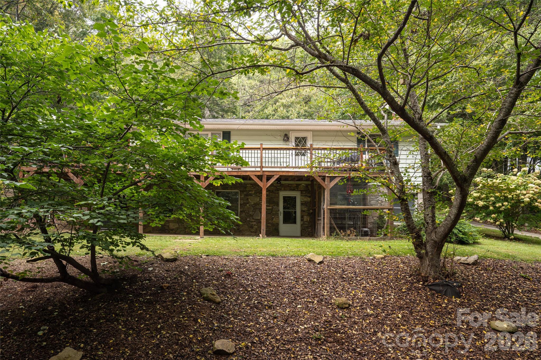 Front of the house view from lower driveway - 101 Guffey Mountain Road, Fairview