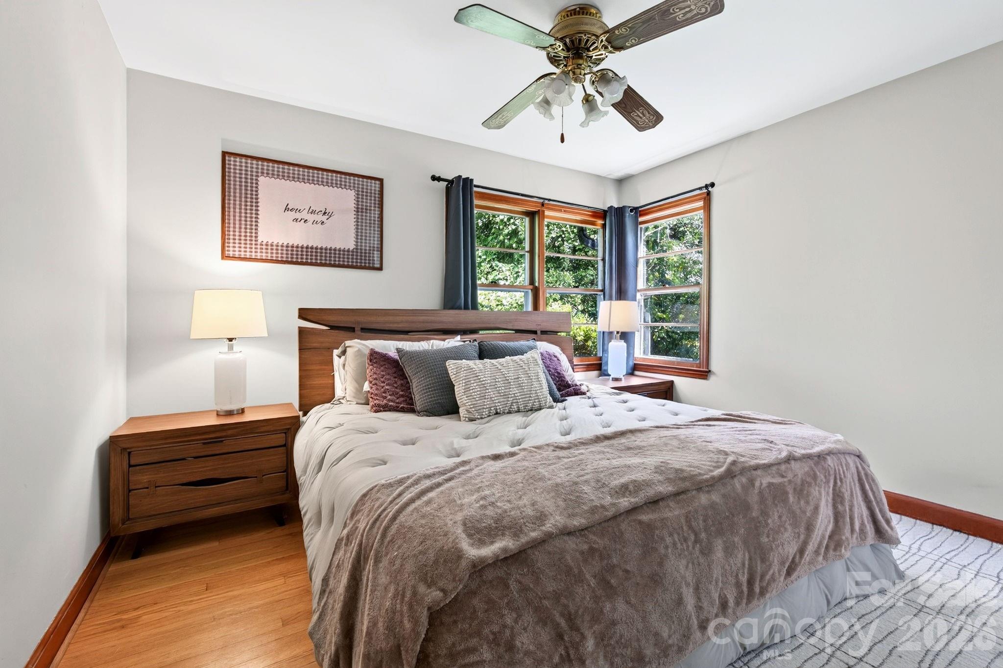 Two main-level bedrooms with hardwood floors - 109 Wilshire Drive, Asheville