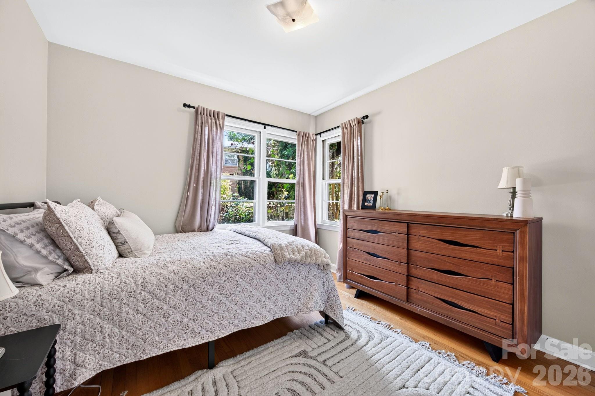 Second main-level bedrooms with hardwood floors - 109 Wilshire Drive, Asheville