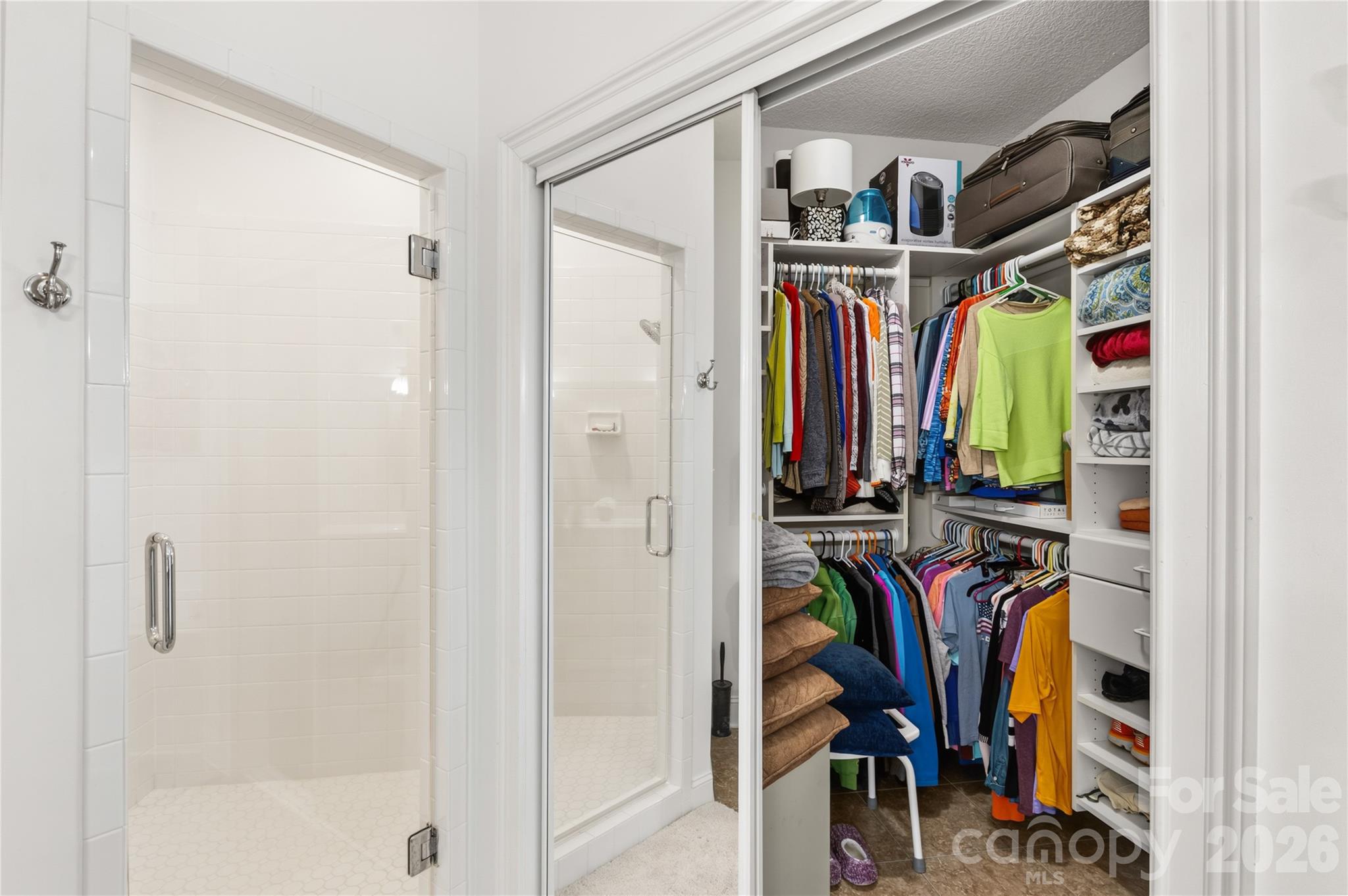 Primary Bathroom view of Shower & Closet - 165 Ewbank Garden Drive, Hendersonville