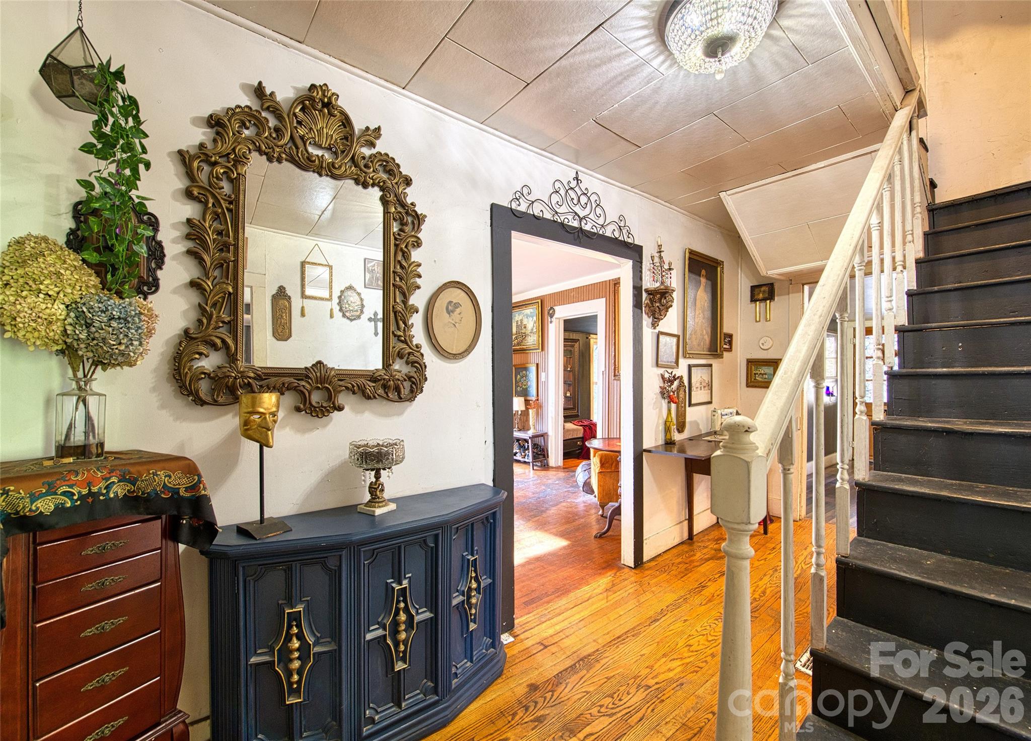 Entrance hall to a home filled with vintage charm - 159 Ballew Street, Canton