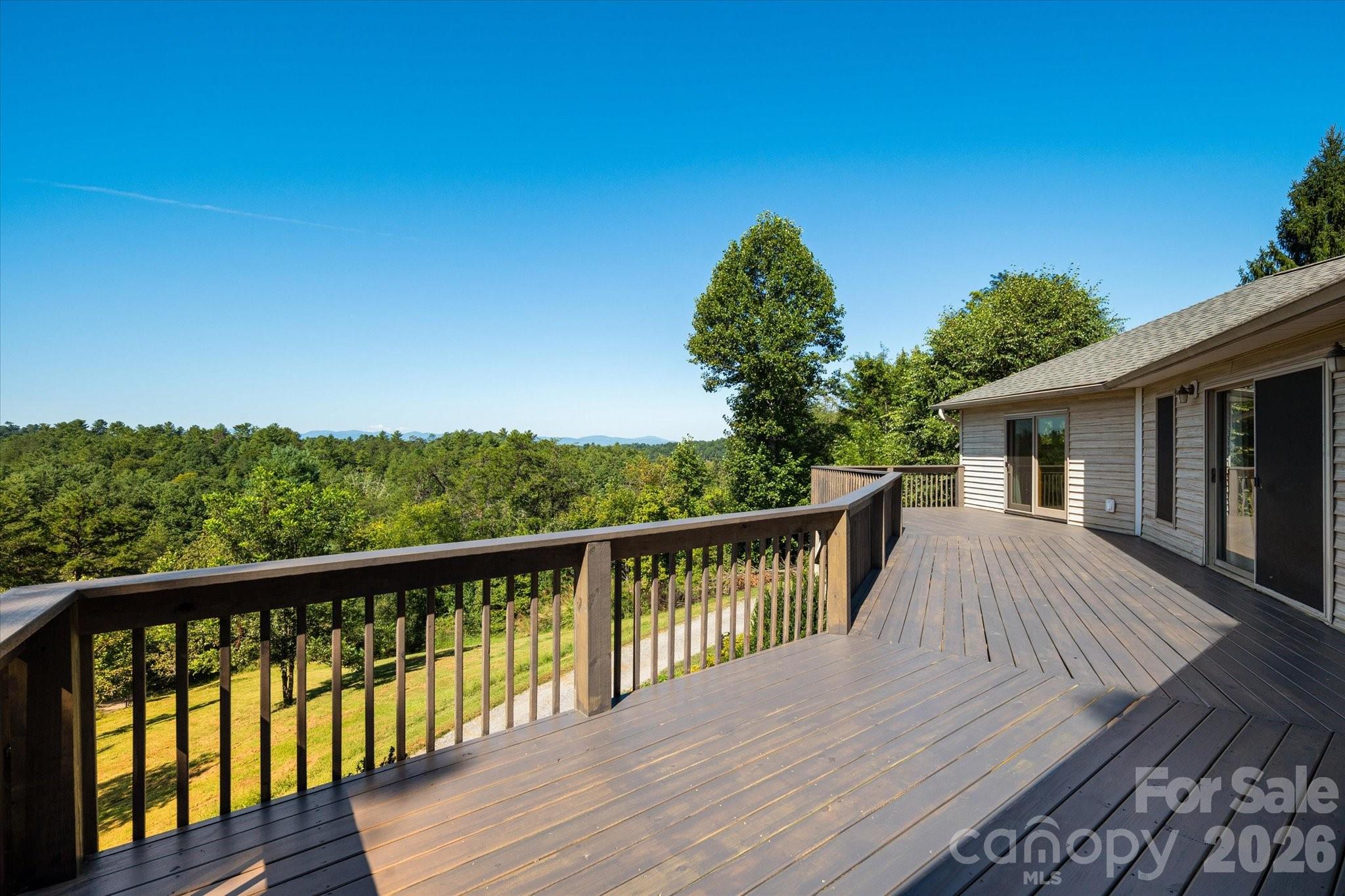 Deck all across the front of the house - 47 Sams Road, Weaverville